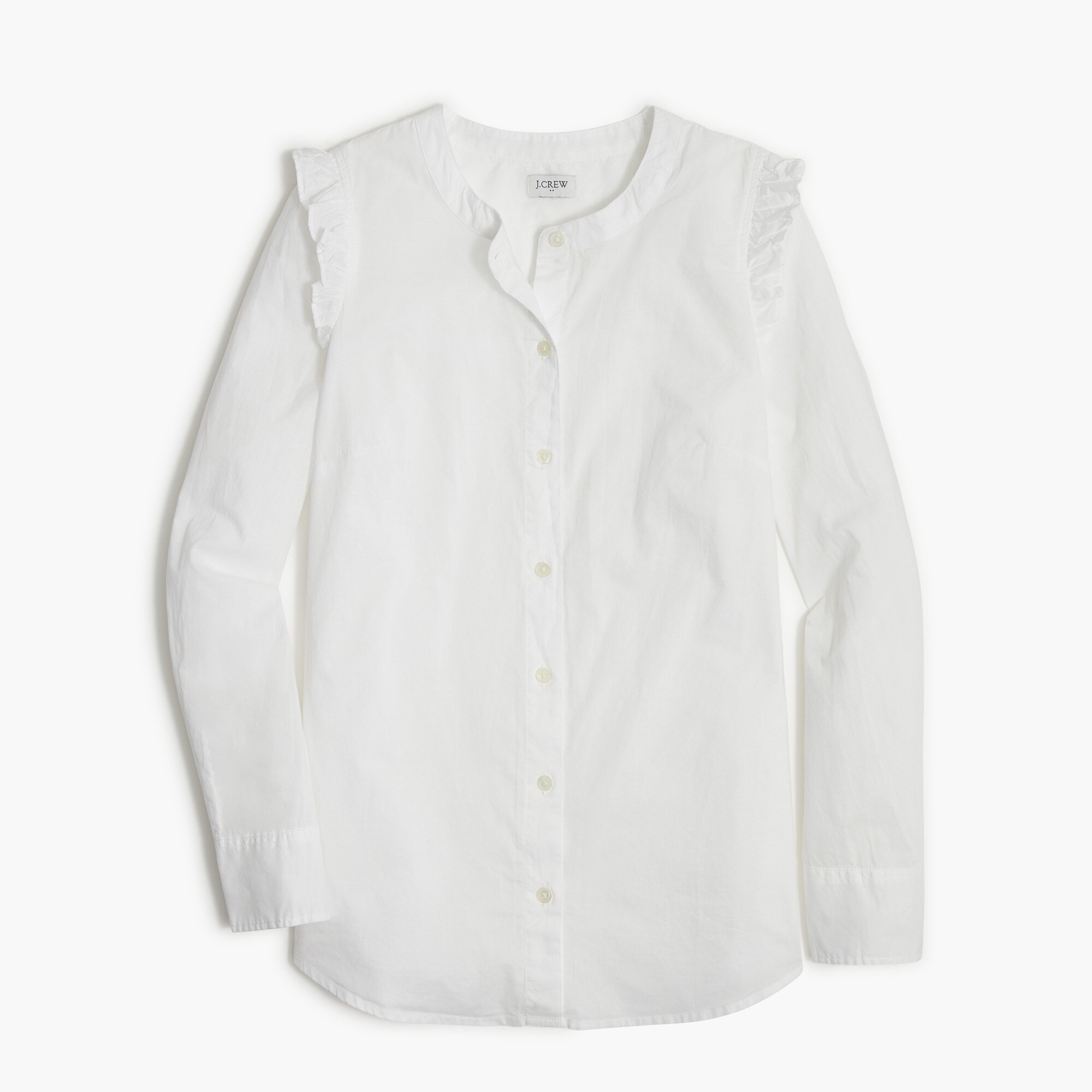 ruffle button-up shirt in signature fit for women