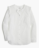 Ruffle button-up shirt in signature fit