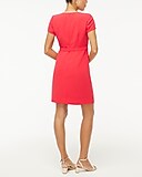 Short-sleeve belted suiting dress