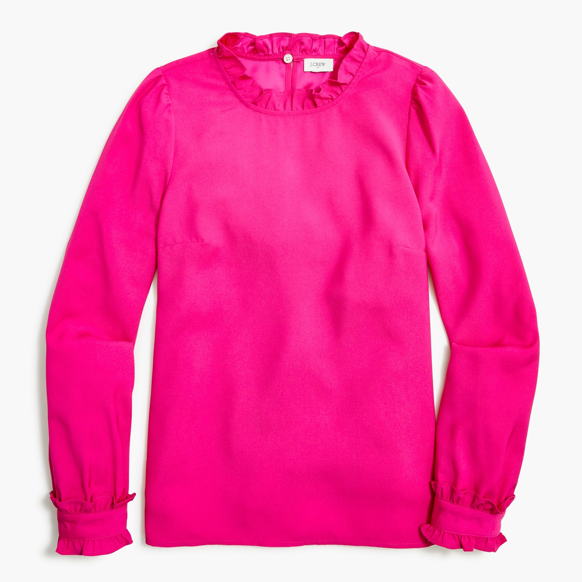 Long-sleeve ruffleneck top