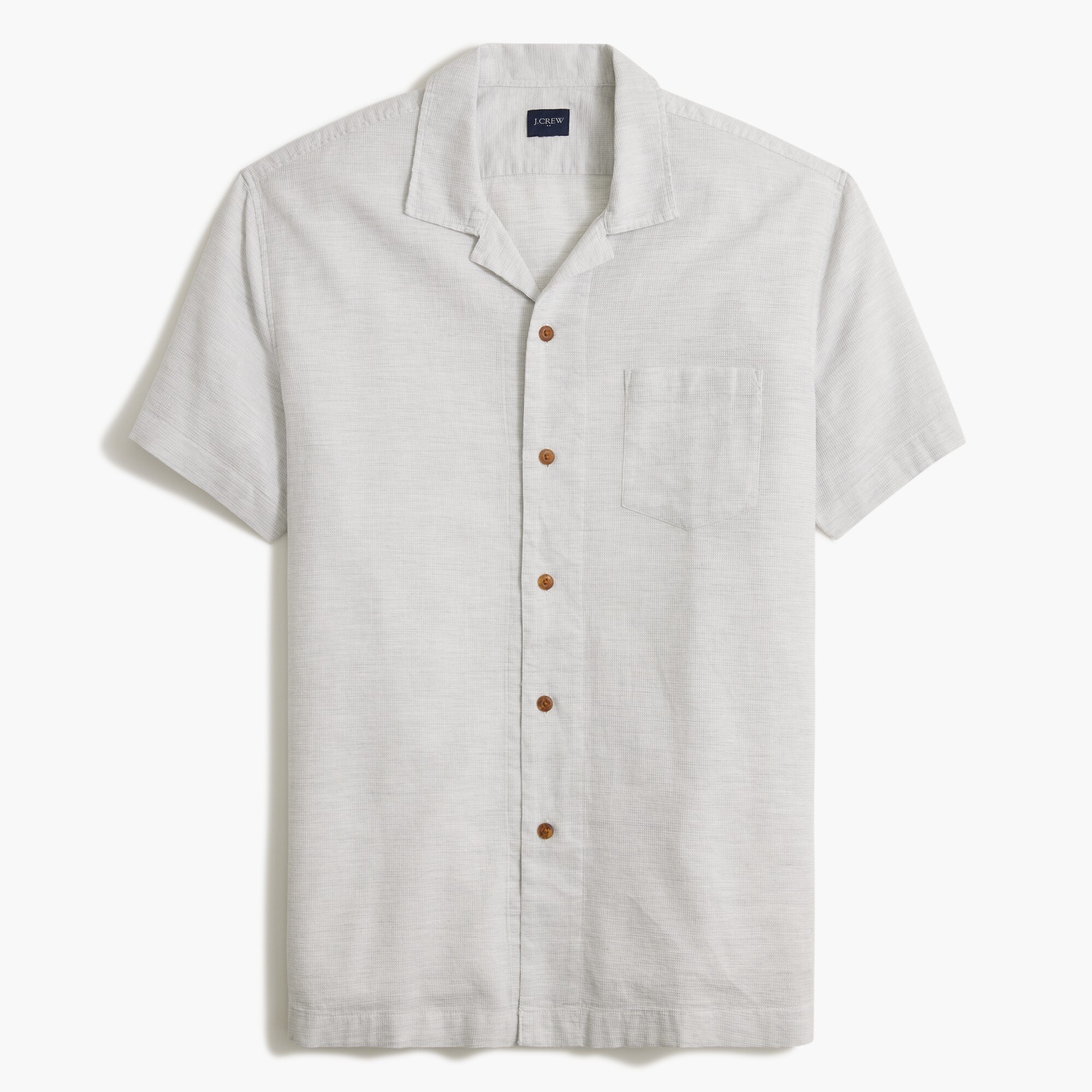  Textured cotton short-sleeve camp shirt