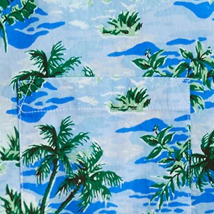 Short-sleeve printed flex casual shirt PALE SPINACH MULTI 
