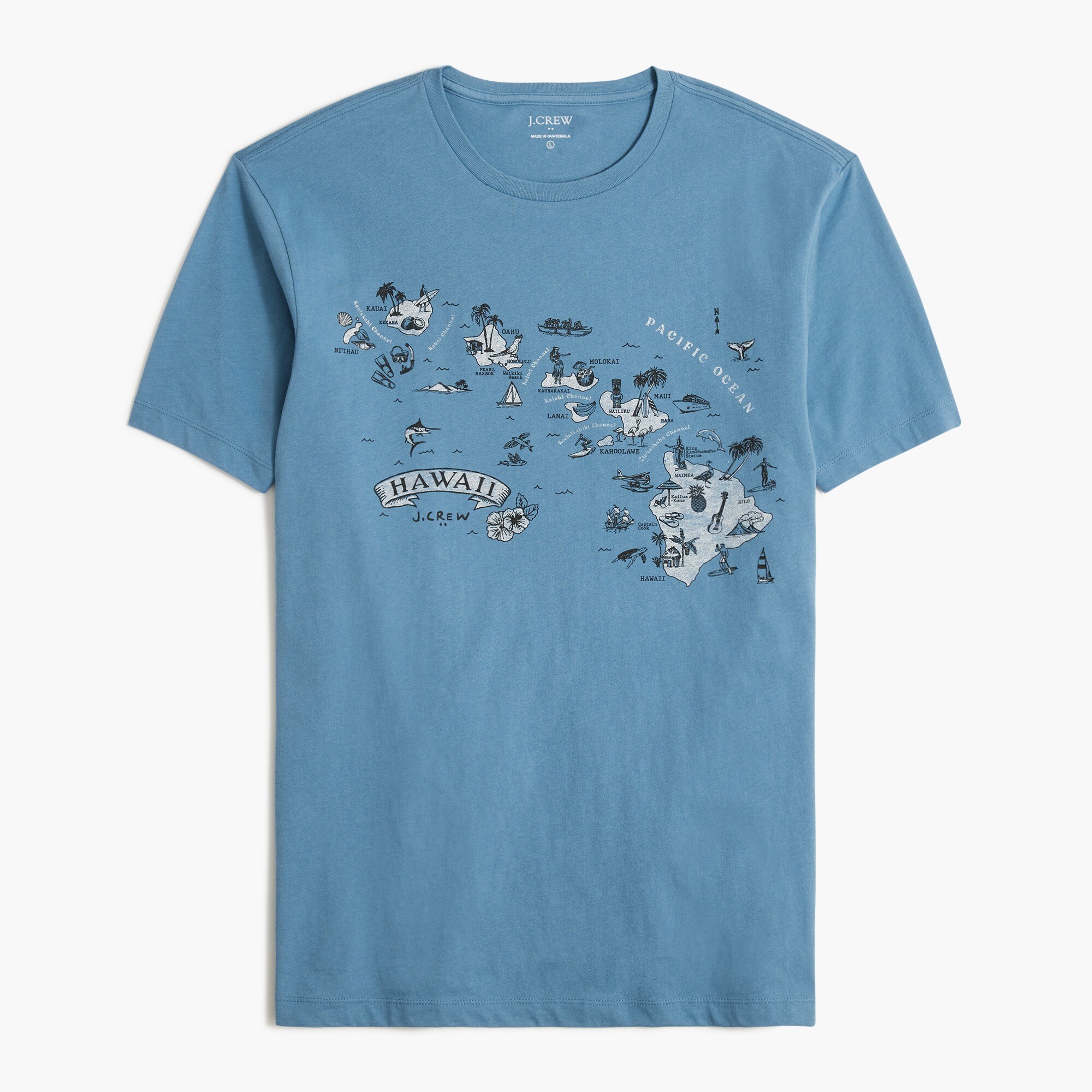 Hawaii map graphic tee