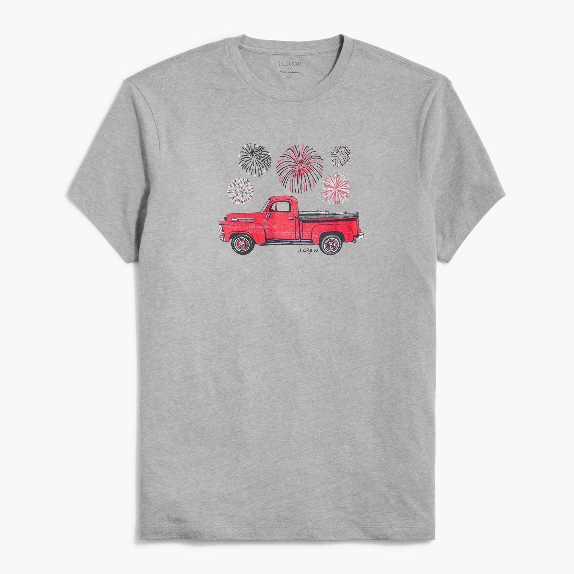 fireworks over truck graphic tee for men