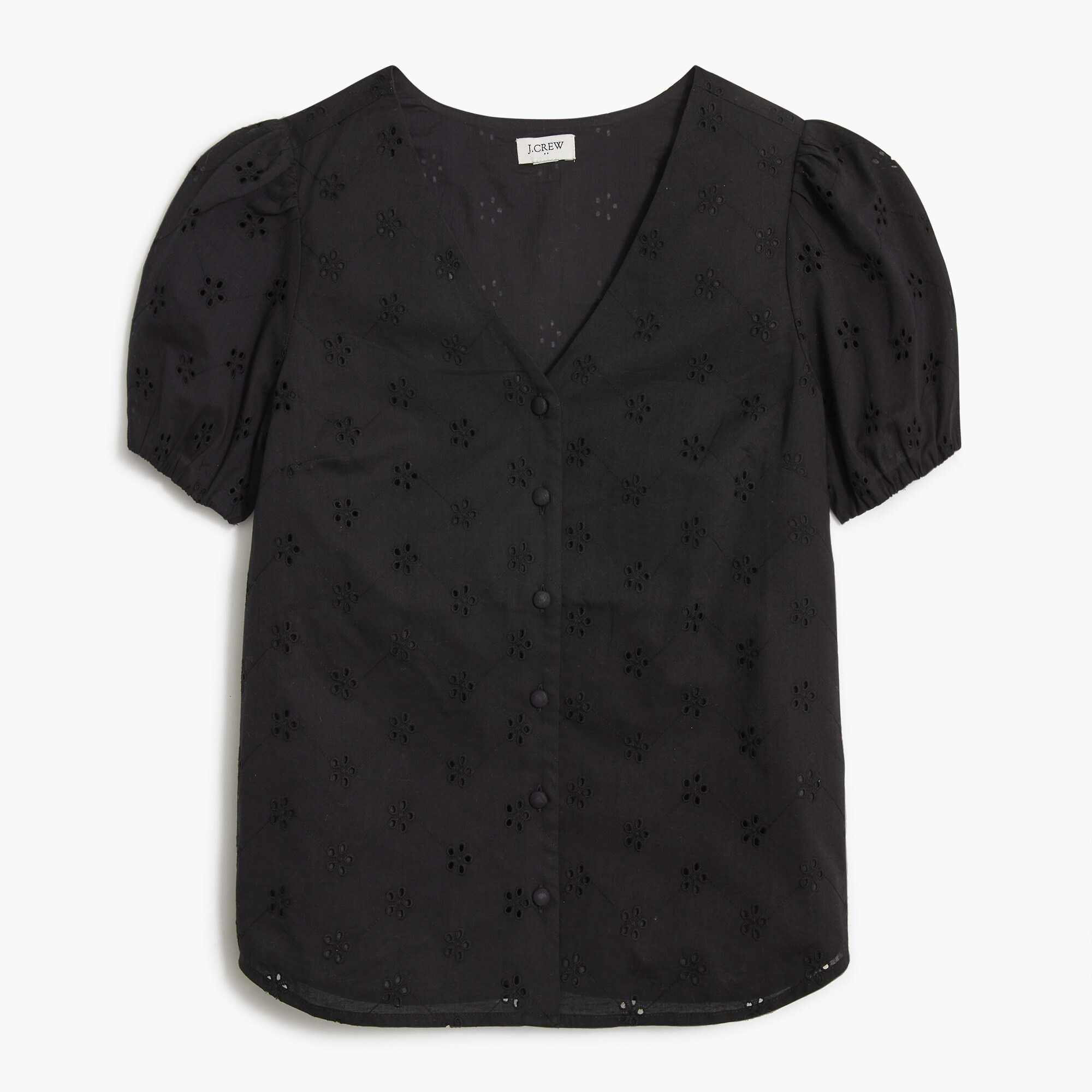  Eyelet button-front shirt