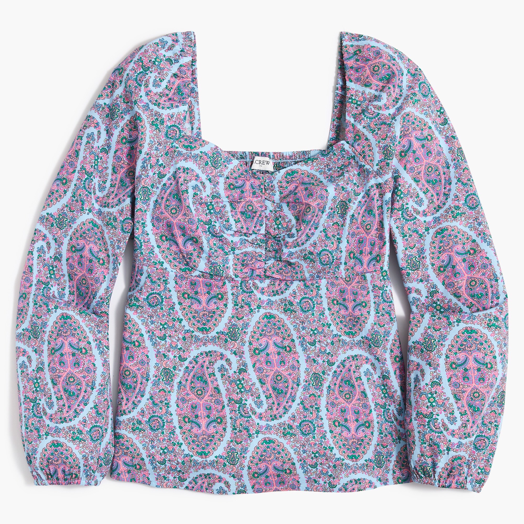 Long-sleeve sweetheart top