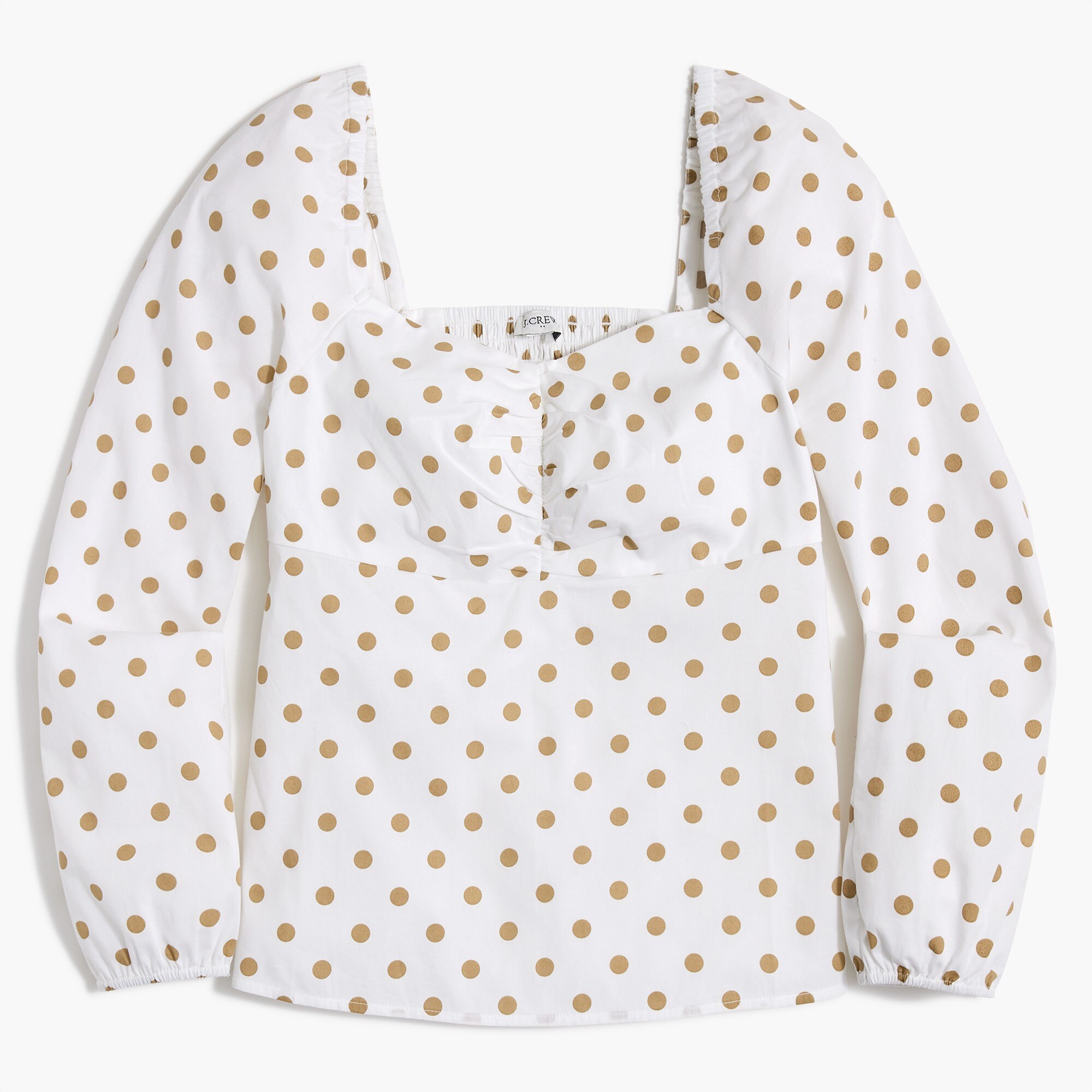  Long-sleeve sweetheart top