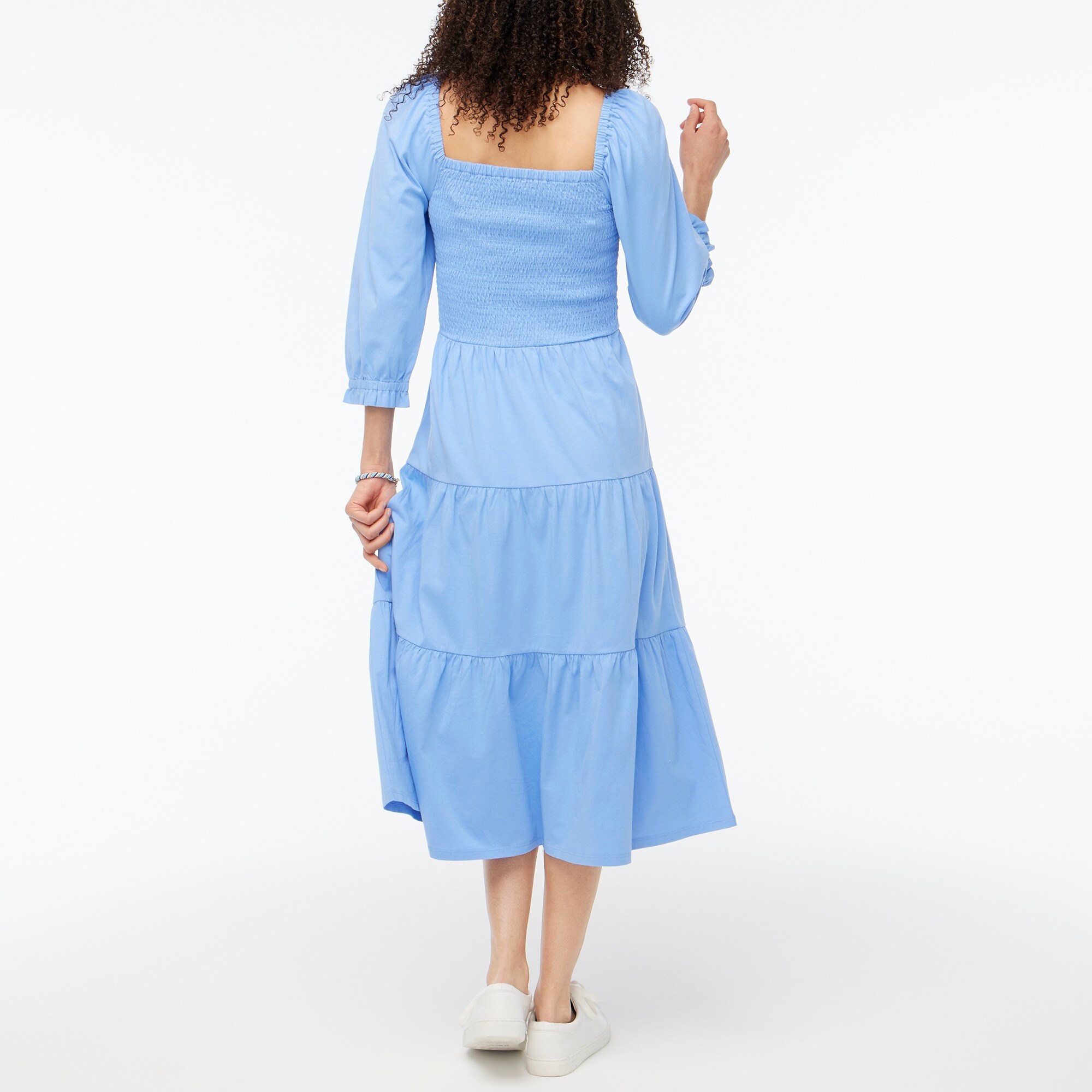 Tiered smocked midi dress