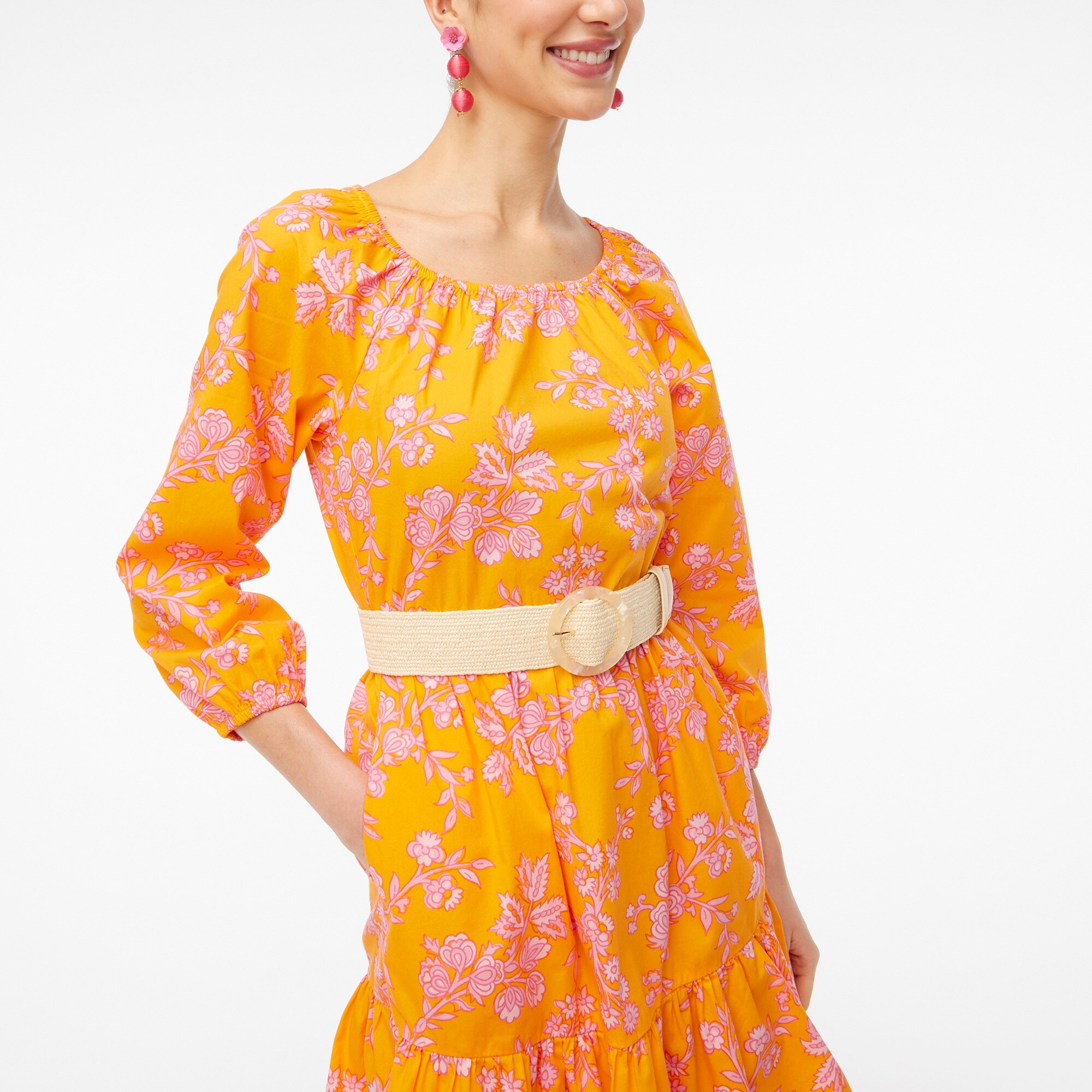 womens Printed tiered mini dress