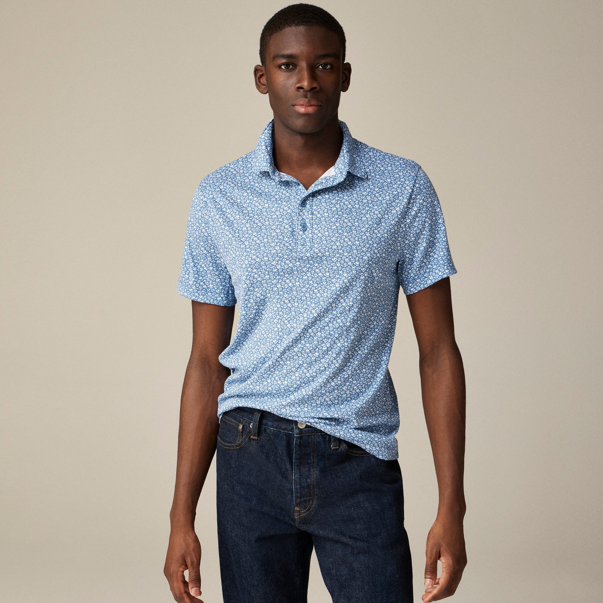 mens Classic Untucked performance polo shirt with COOLMAX&reg; technology in print
