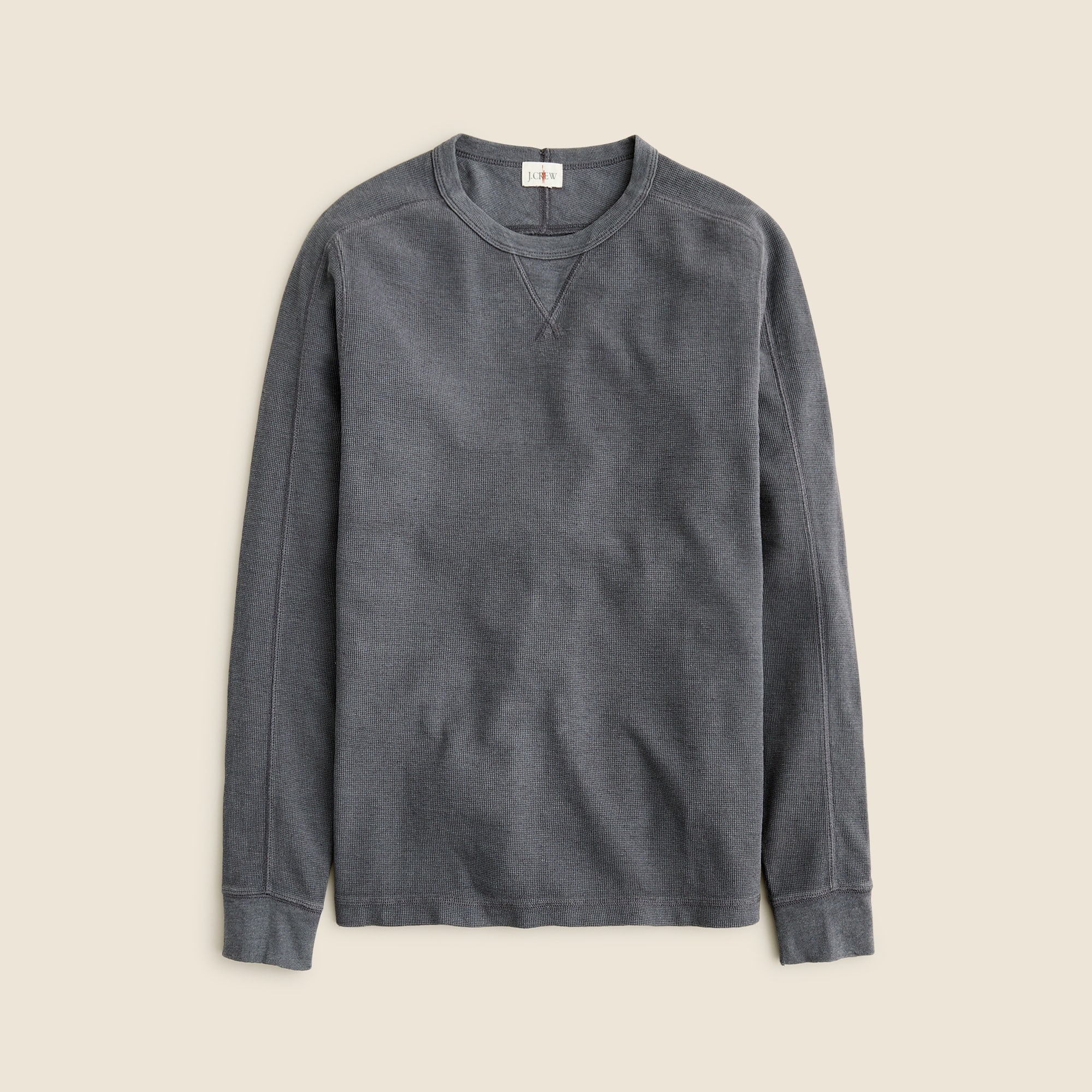 mens Beach thermal crewneck in linen-cotton blend