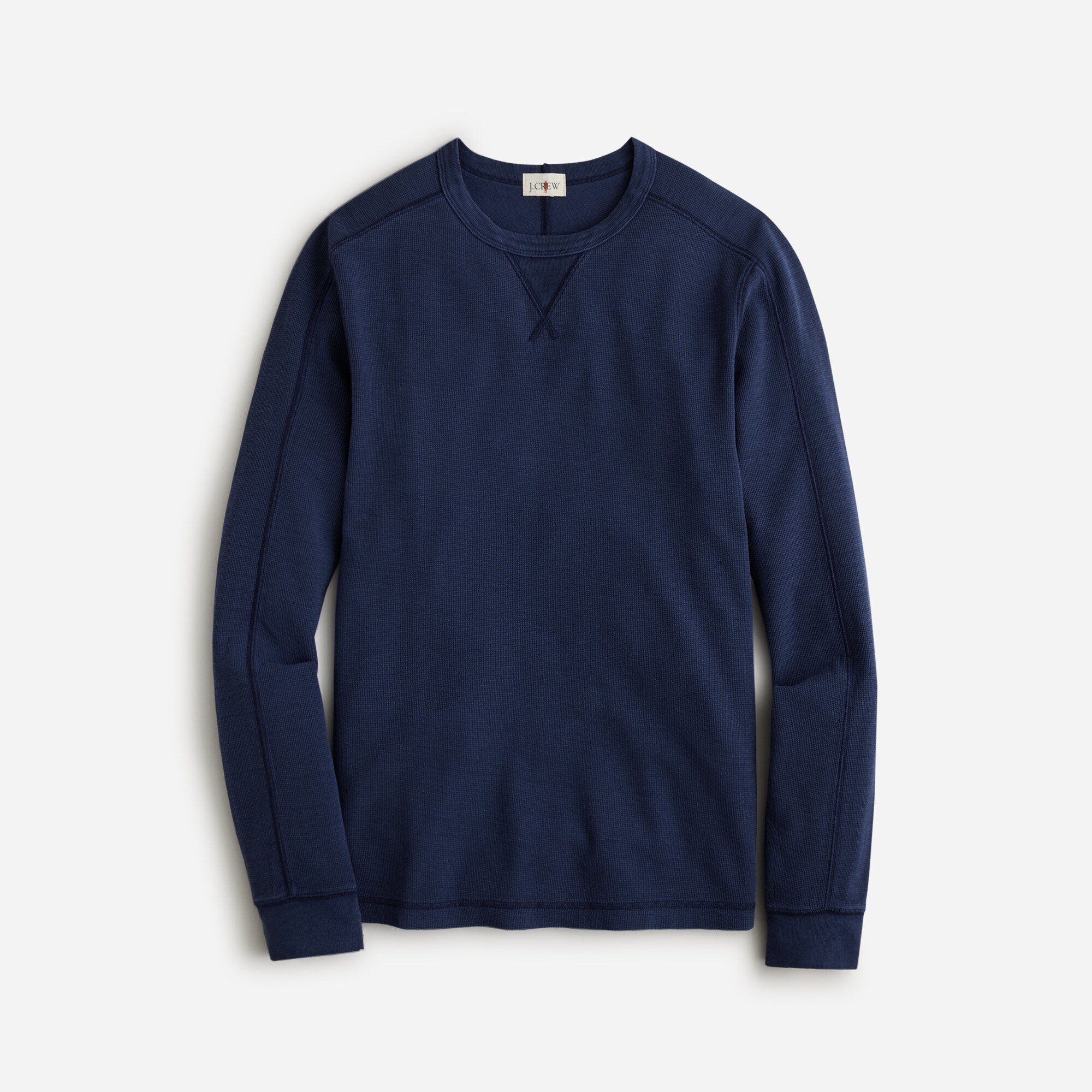 mens Beach thermal crewneck in linen-cotton blend