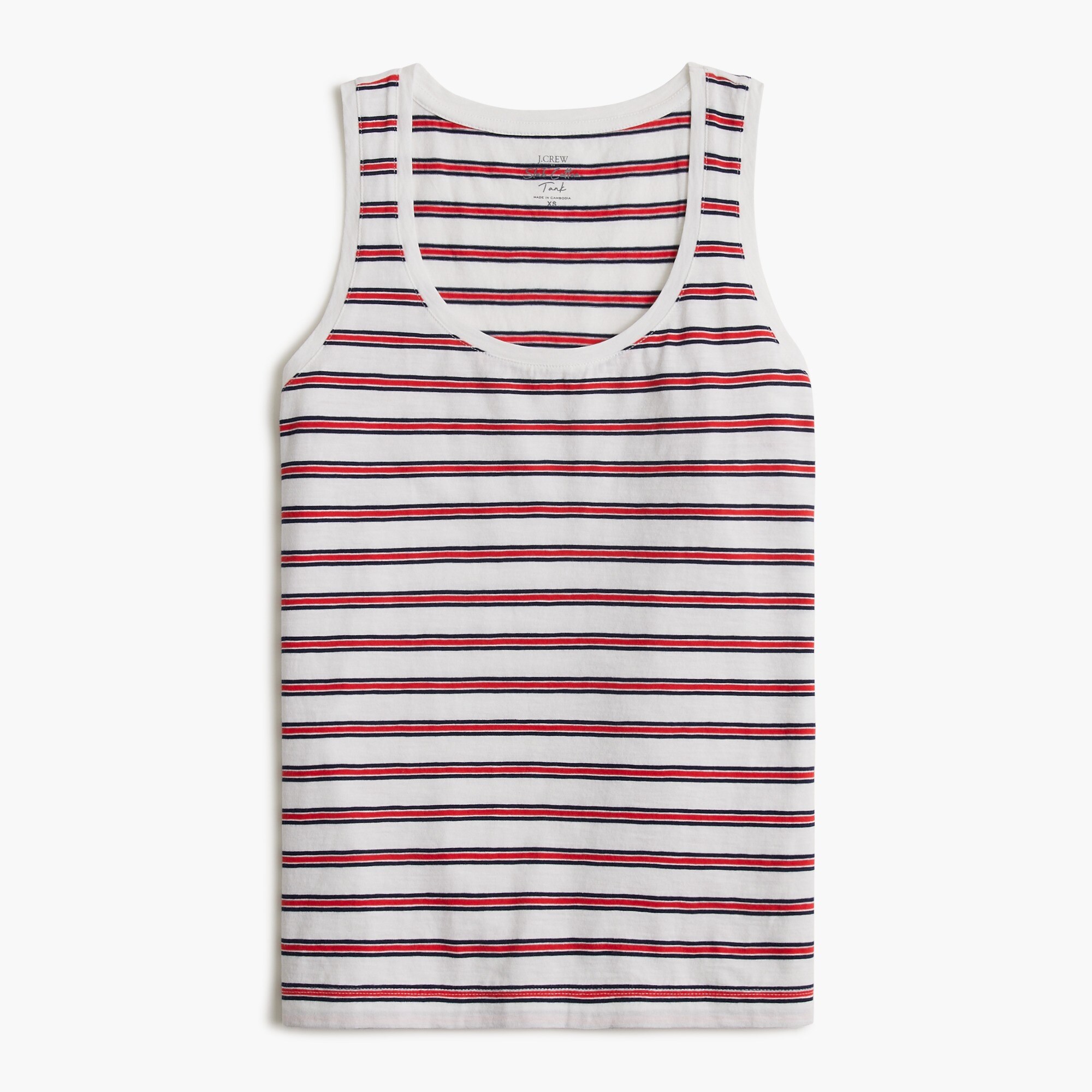 striped vintage slub cotton tank top for women