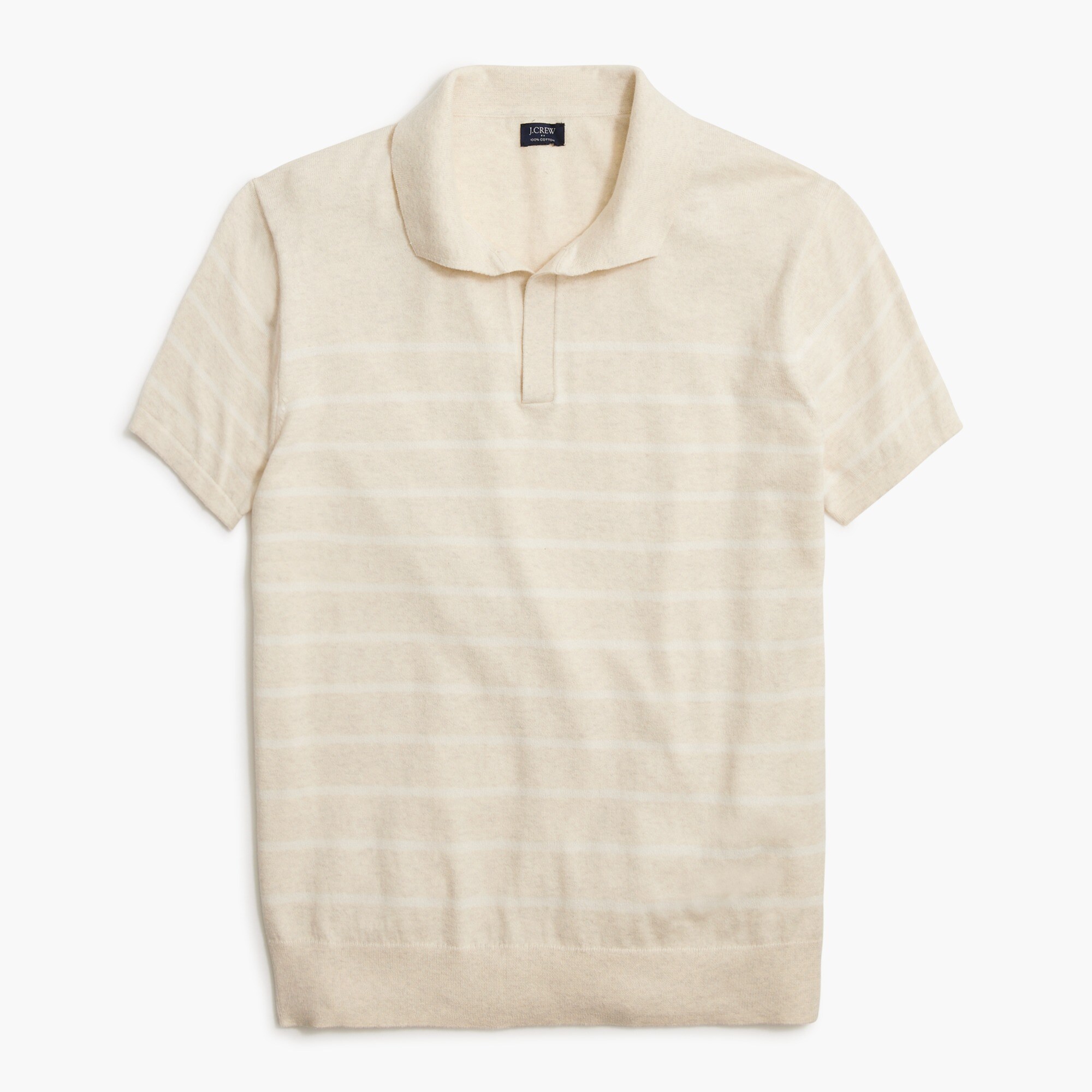  Striped johnny-collar sweater-polo
