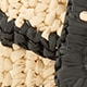 Woven square buckle belt IVORY BLACK RAYON RAFFI
