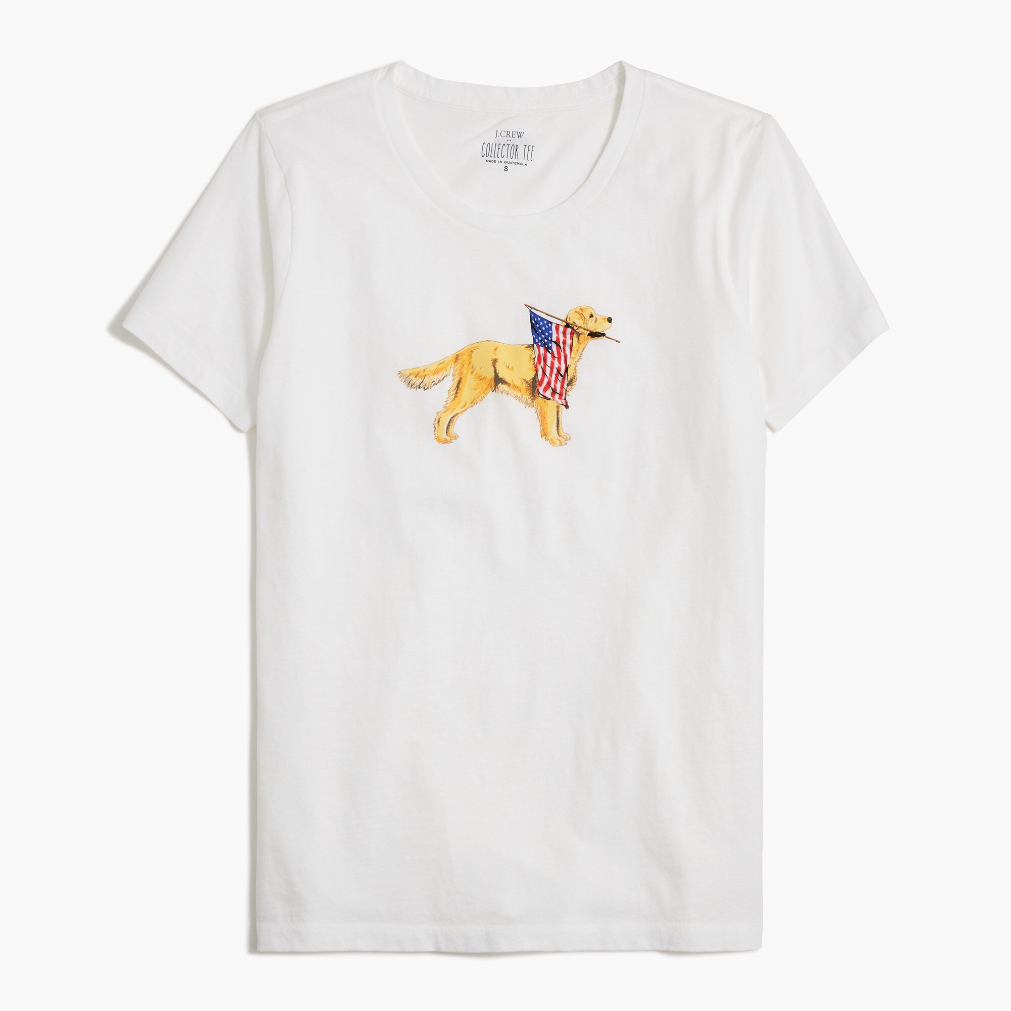 Dog with flag graphic tee