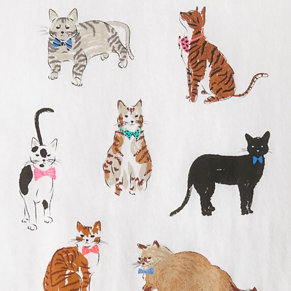 Cat graphic tee PREPPY CATS factory: cat graphic tee for women