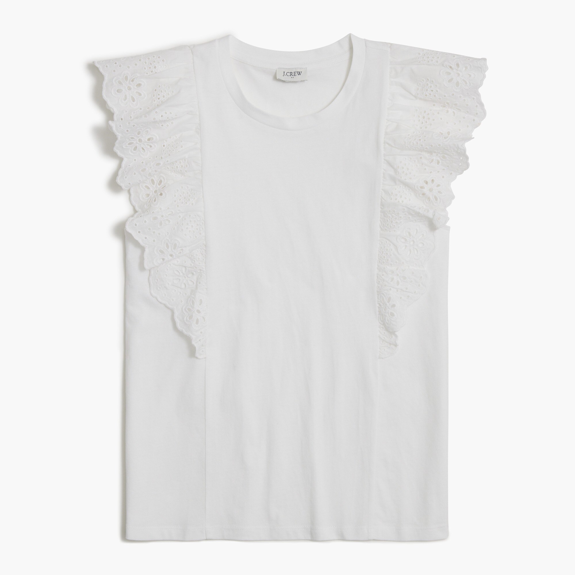 ruffle-sleeve eyelet top for women