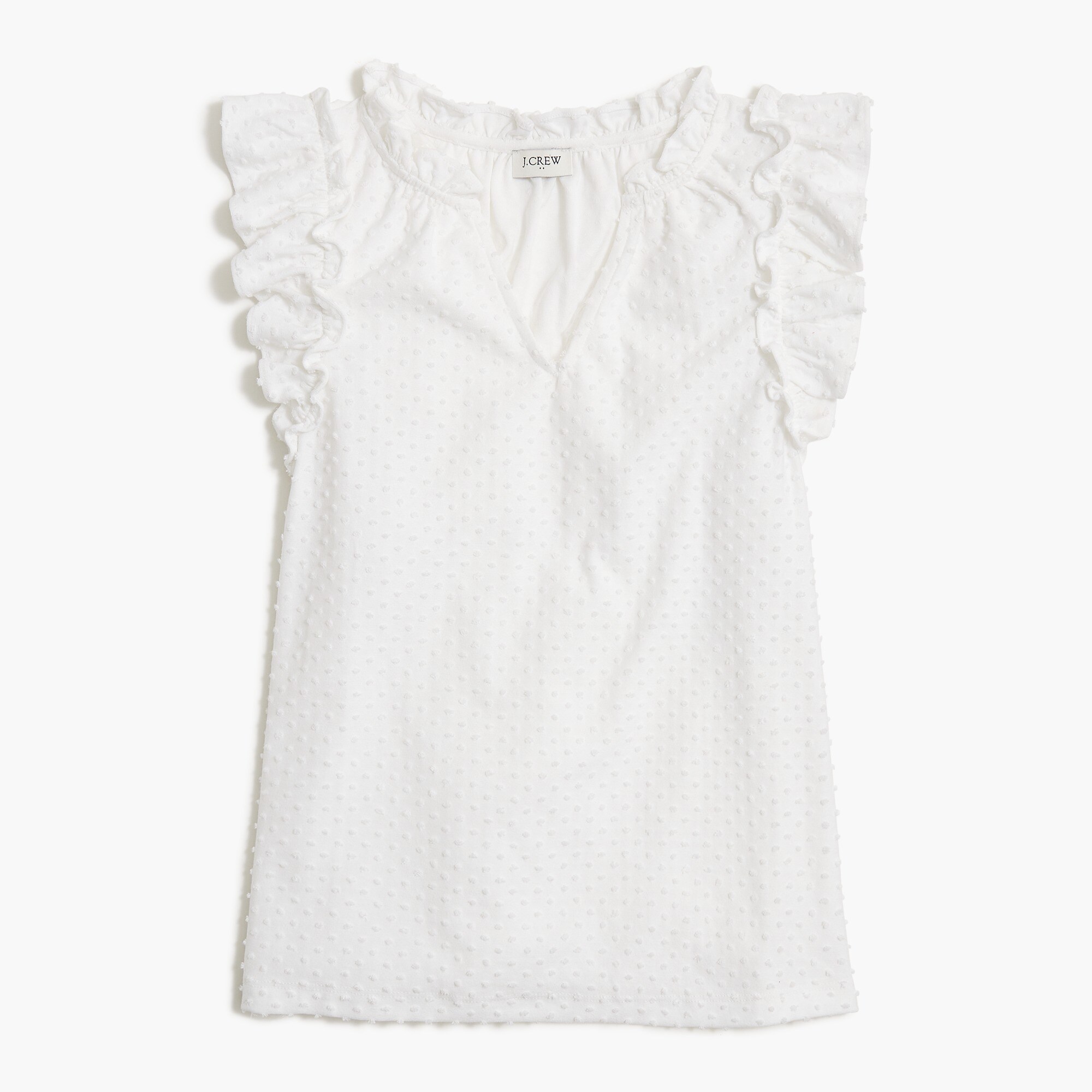 ruffle-sleeve clip-dot top for women