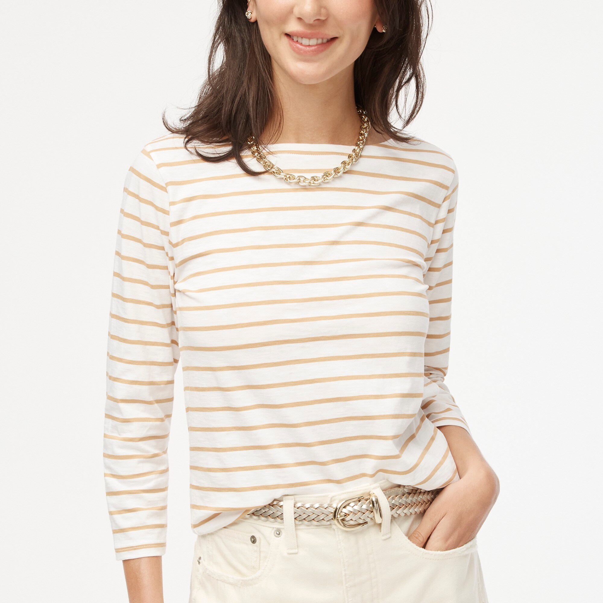 womens Striped boatneck tee
