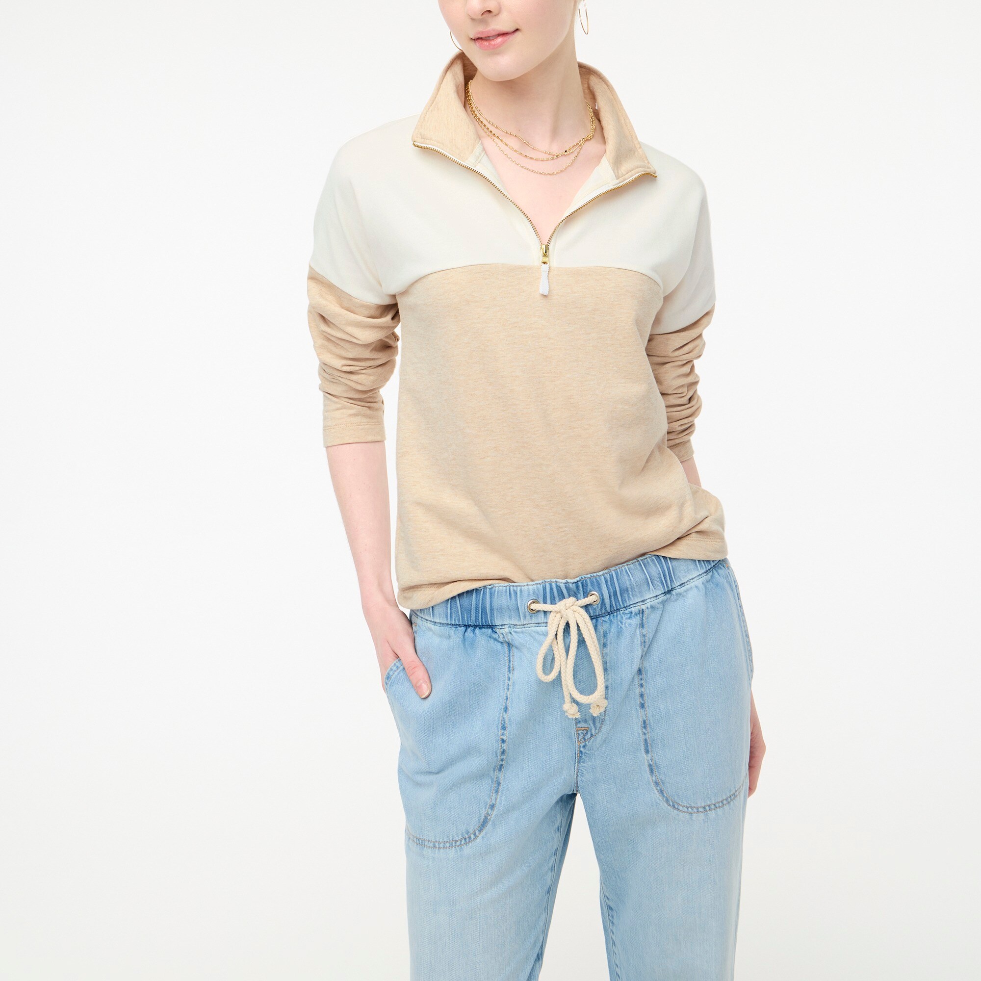 womens Colorblock half-zip pullover