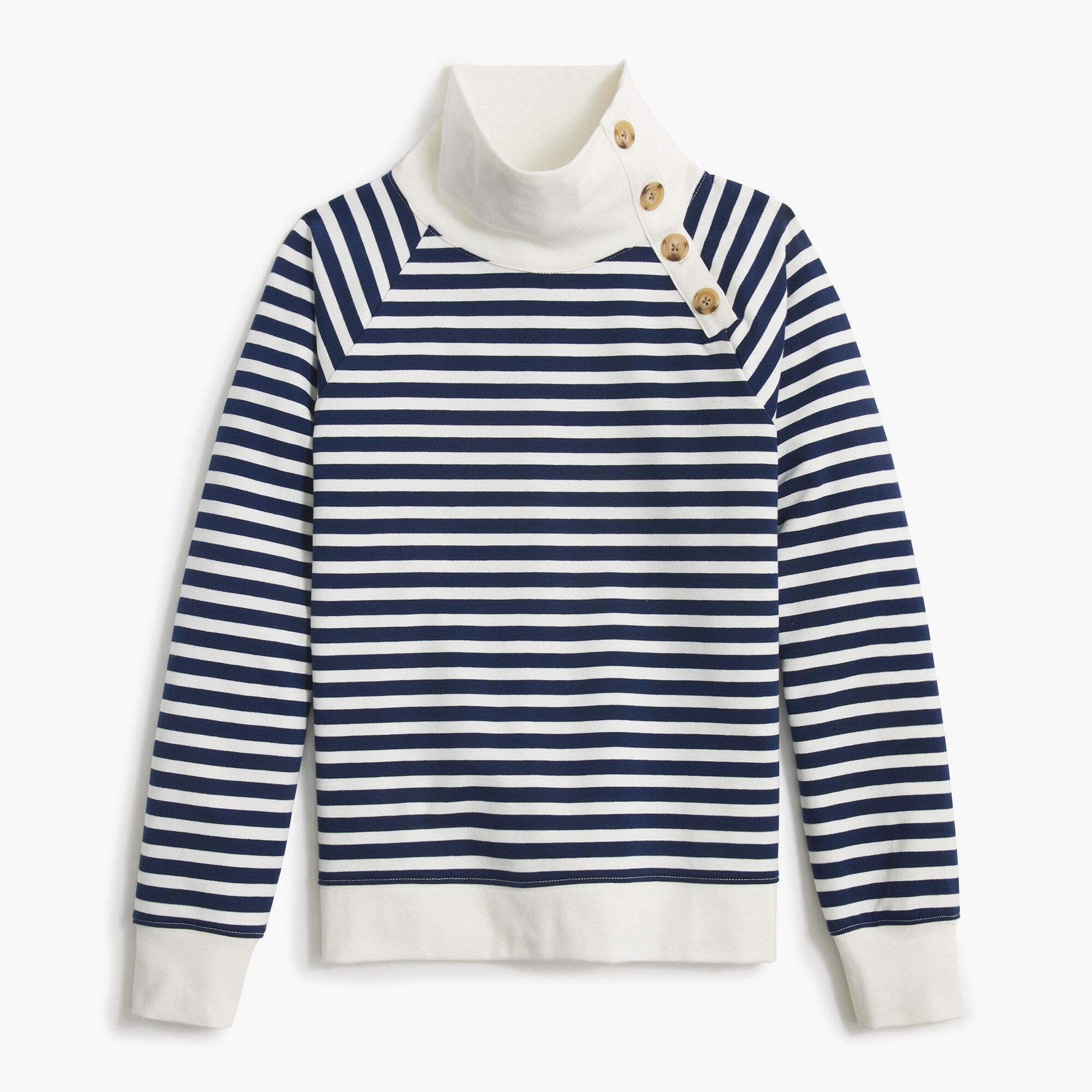 Striped Collared Neck Buttoned Pullover Sweater