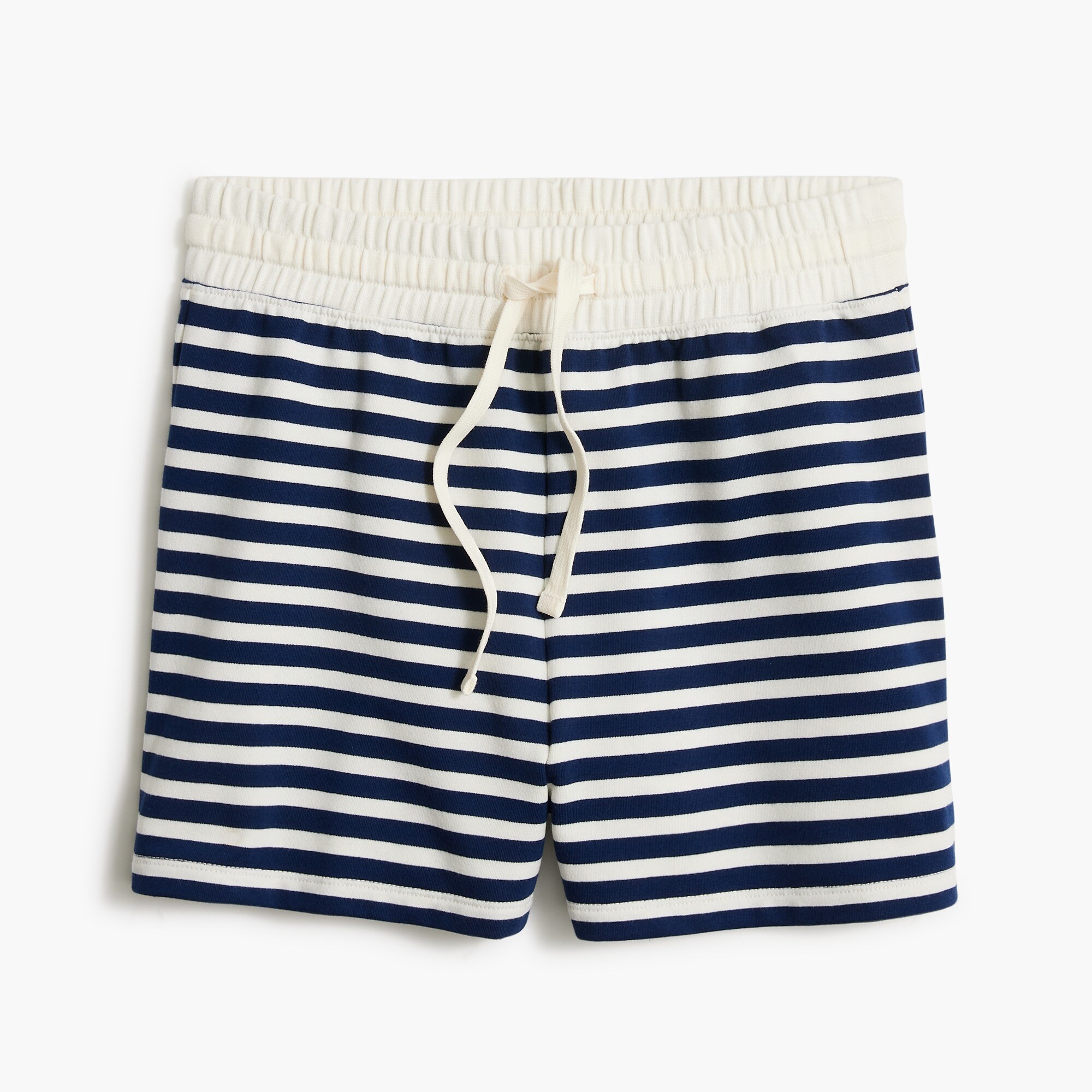 Striped drawstring terry short