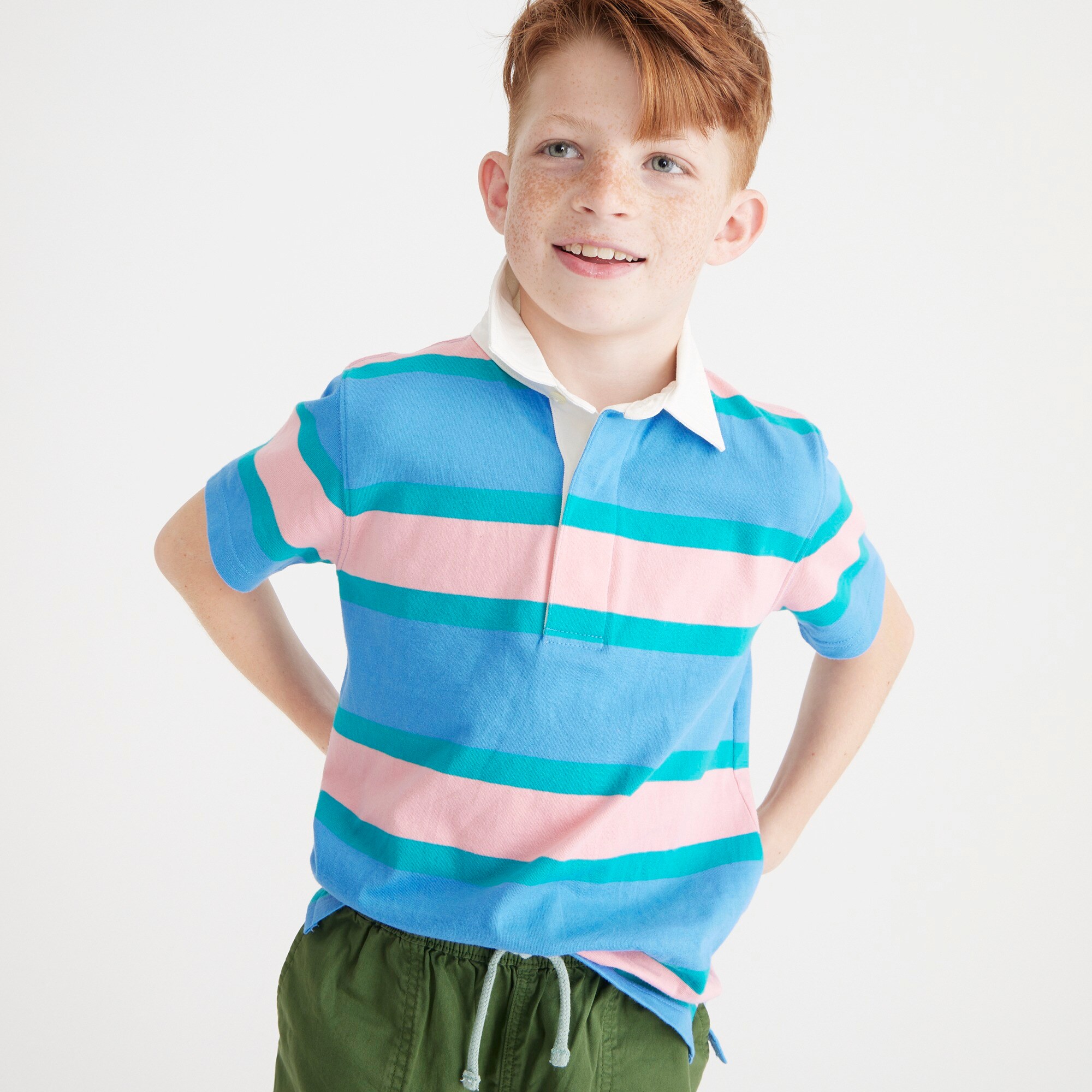 J.Crew Kids' Shortsleeve Rugby Shirt For Boys