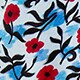 Printed knot headband BLUE RED