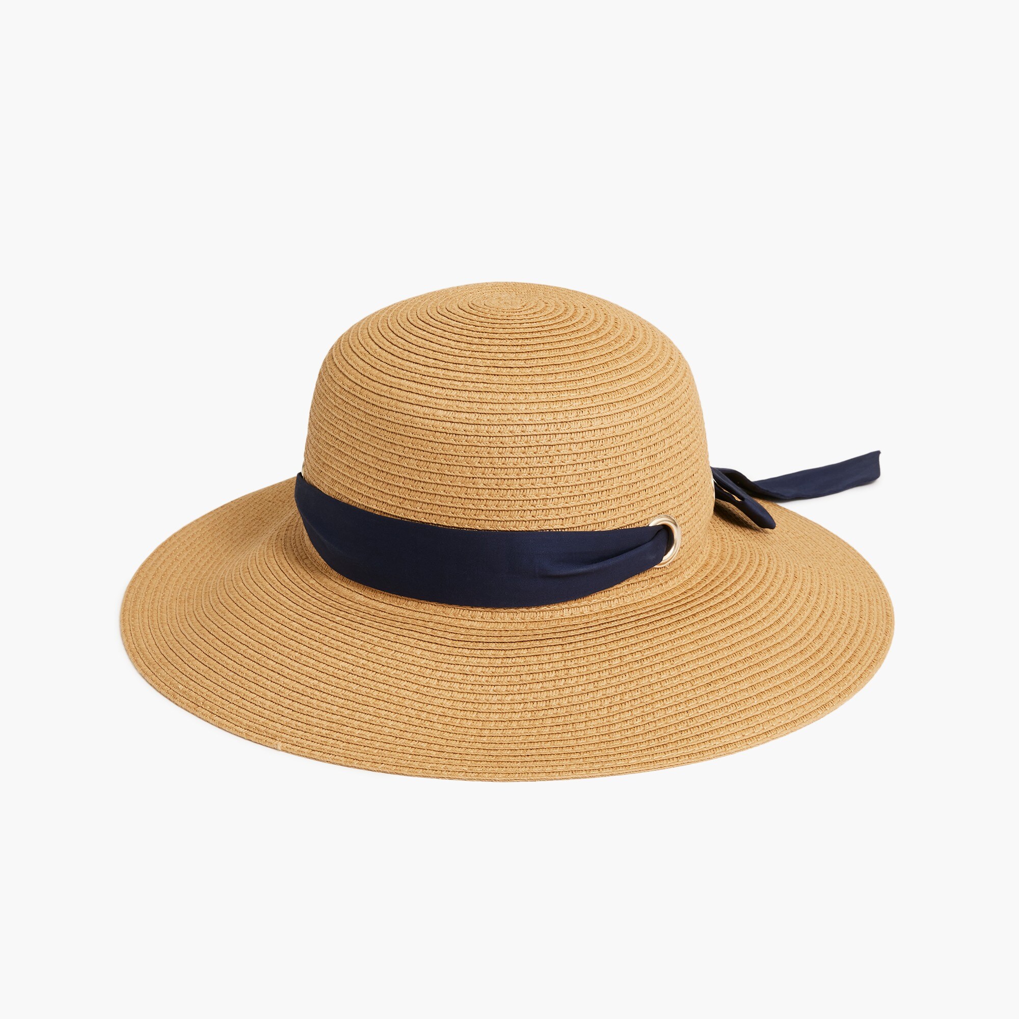 Straw hat with bow