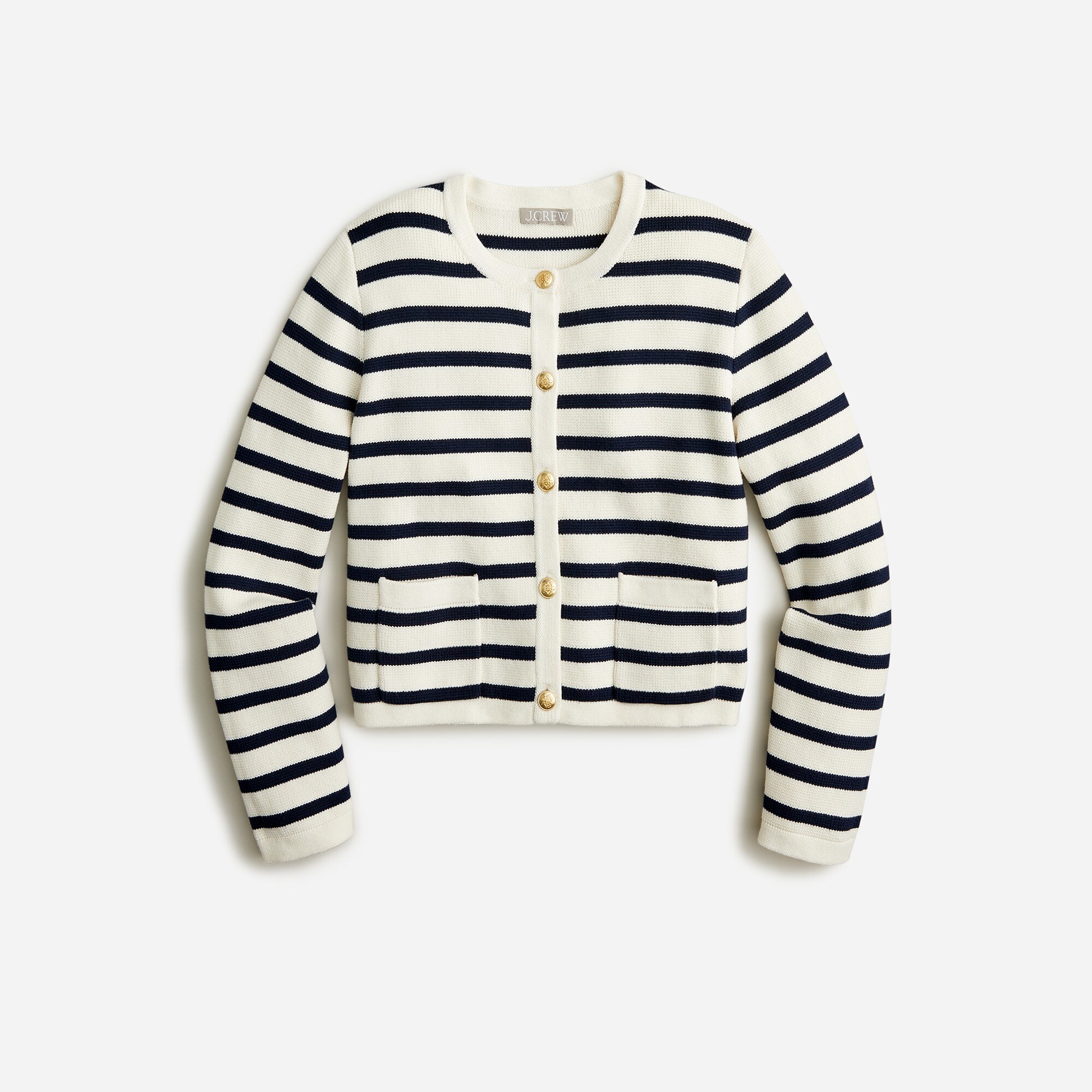 Jules Striped Cropped Sweater Jacket - Eclipse main image 1