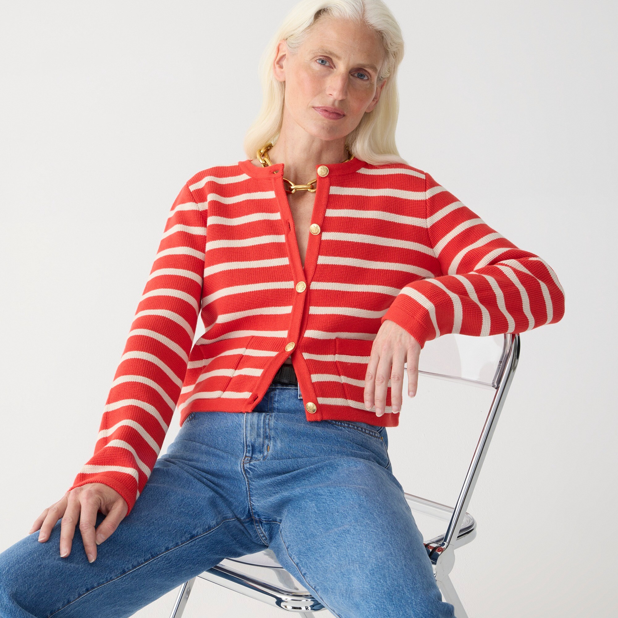 Emilie sweater lady jacket in stripe