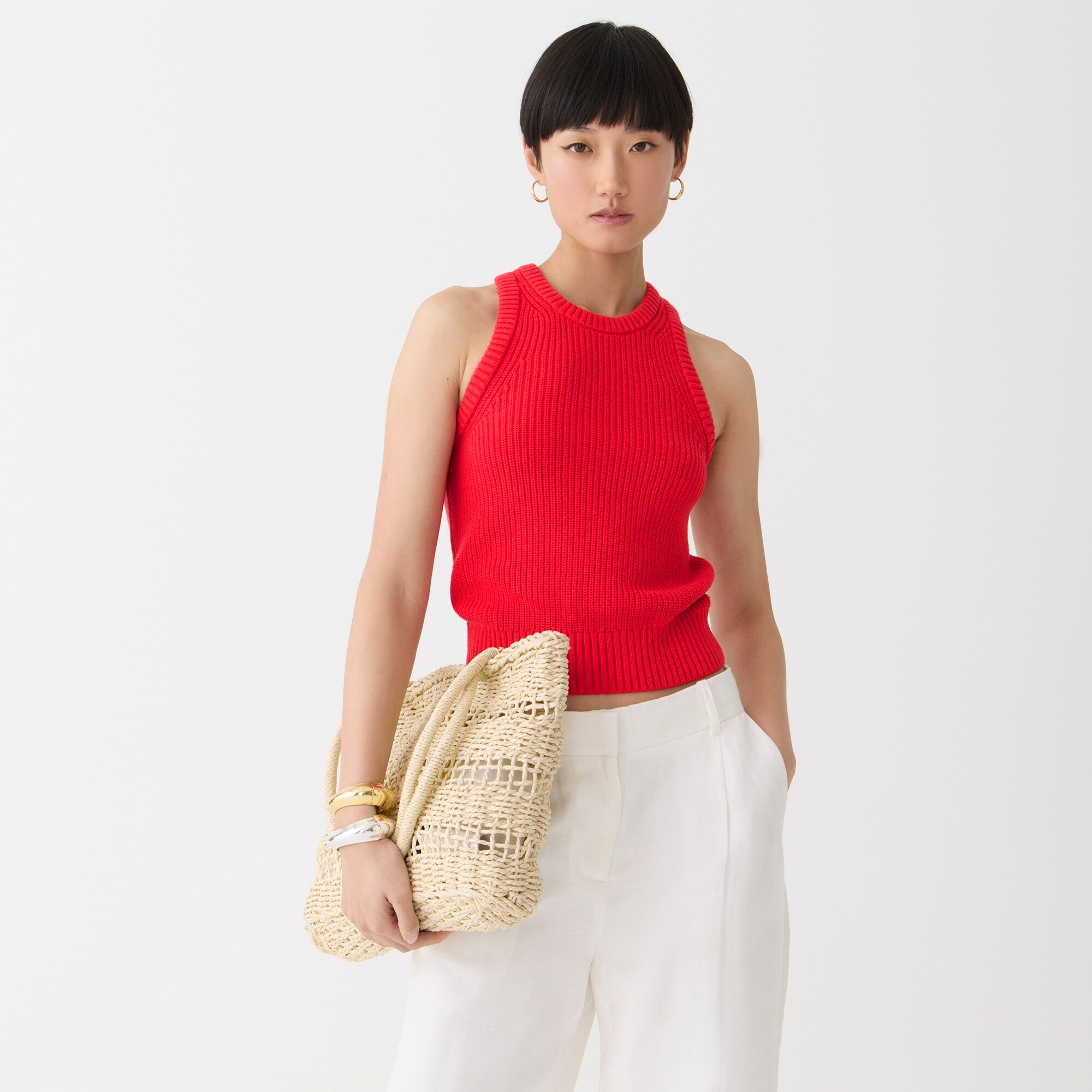 J.Crew Cottonblend Crossback Tank Top For Women