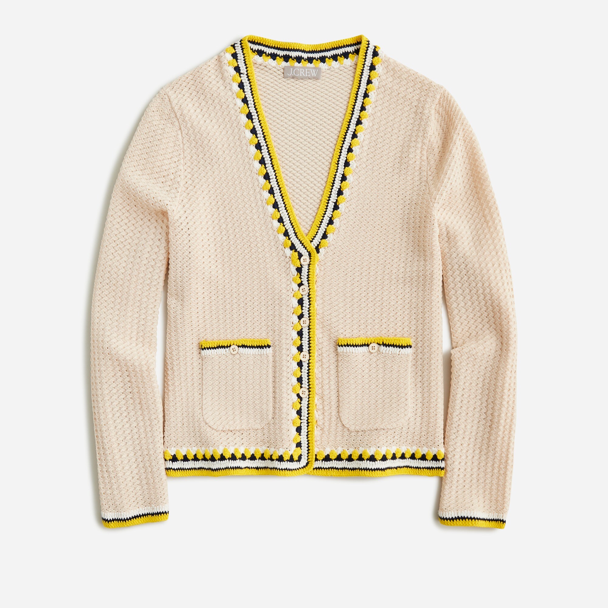 J.CREW | Crochet Cardigan Sweater In Supersculpt Yarn