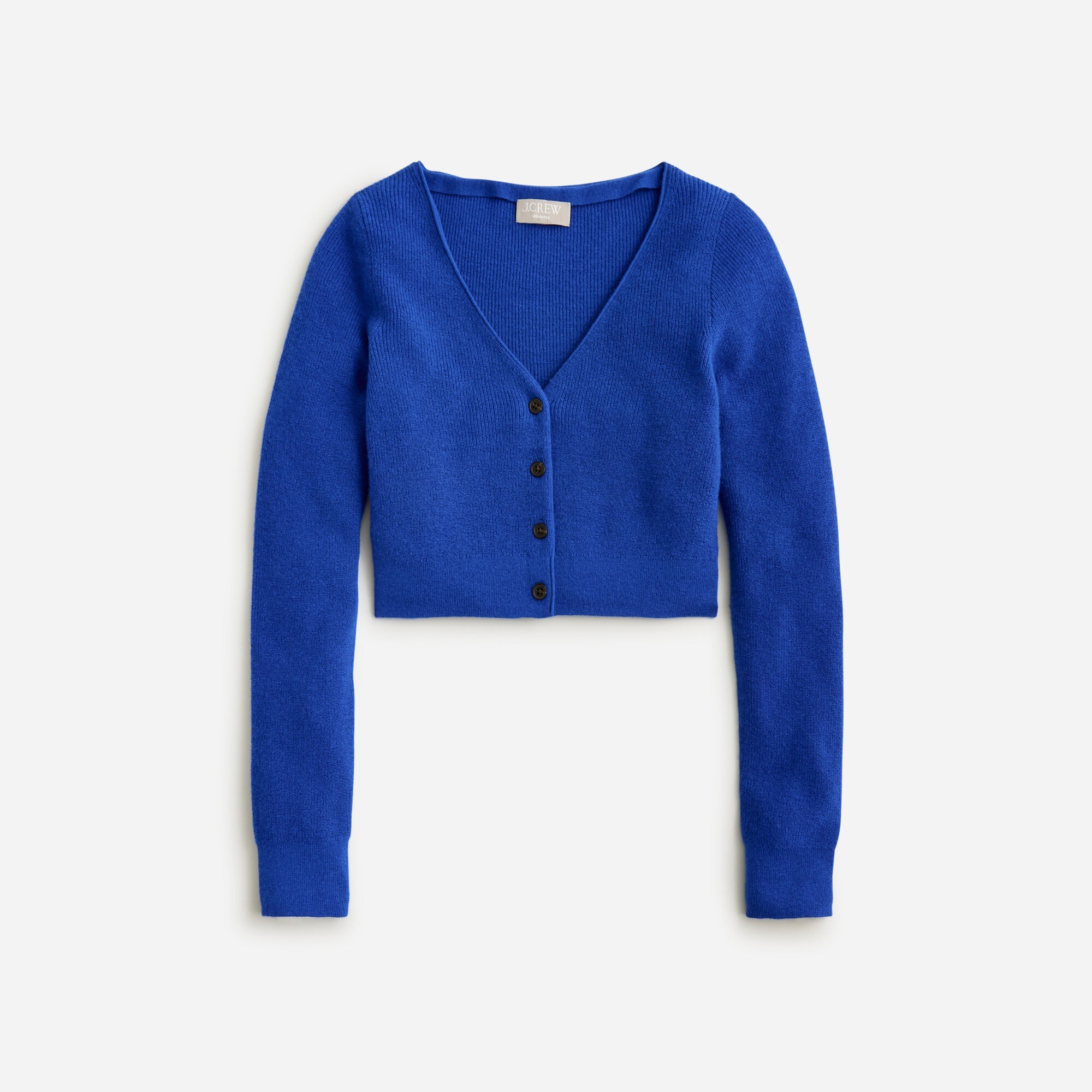 Featherweight cashmere cropped cardigan sweater