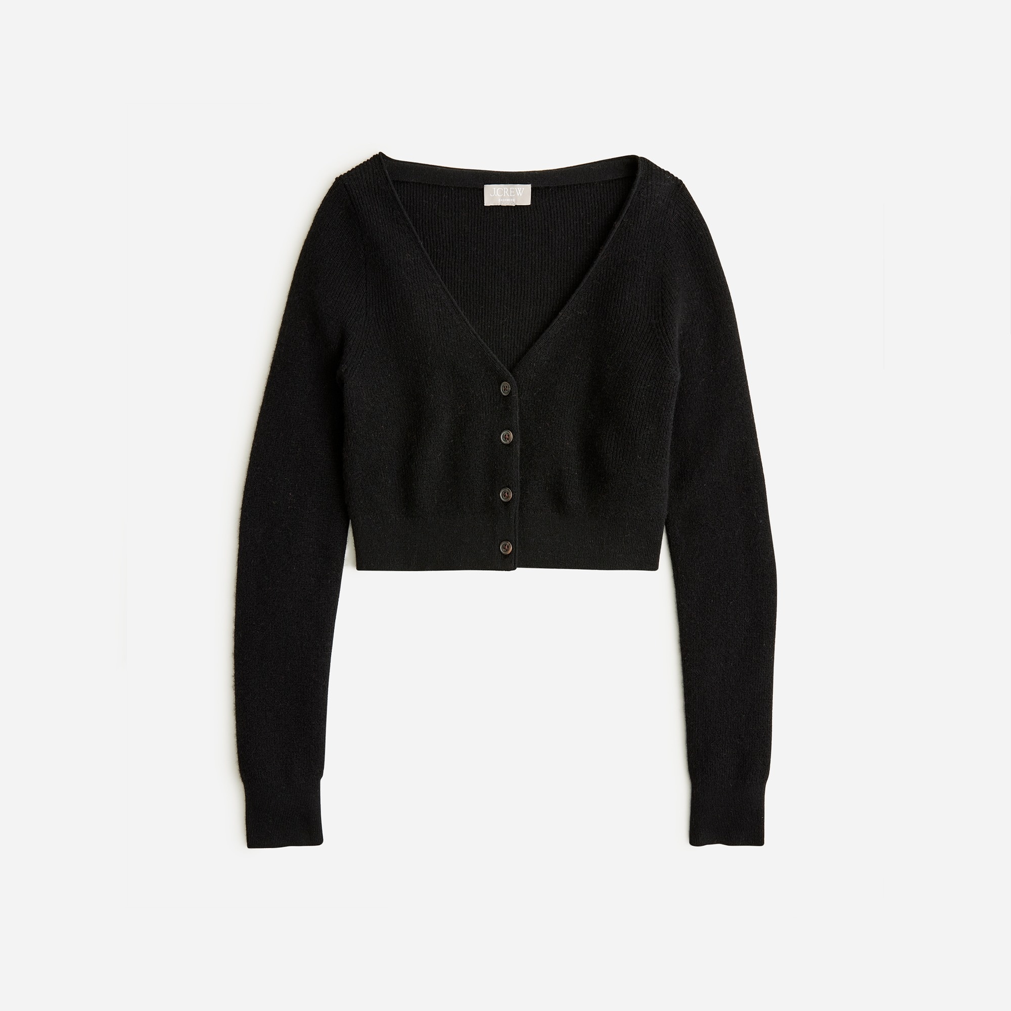  Featherweight cashmere cropped cardigan sweater