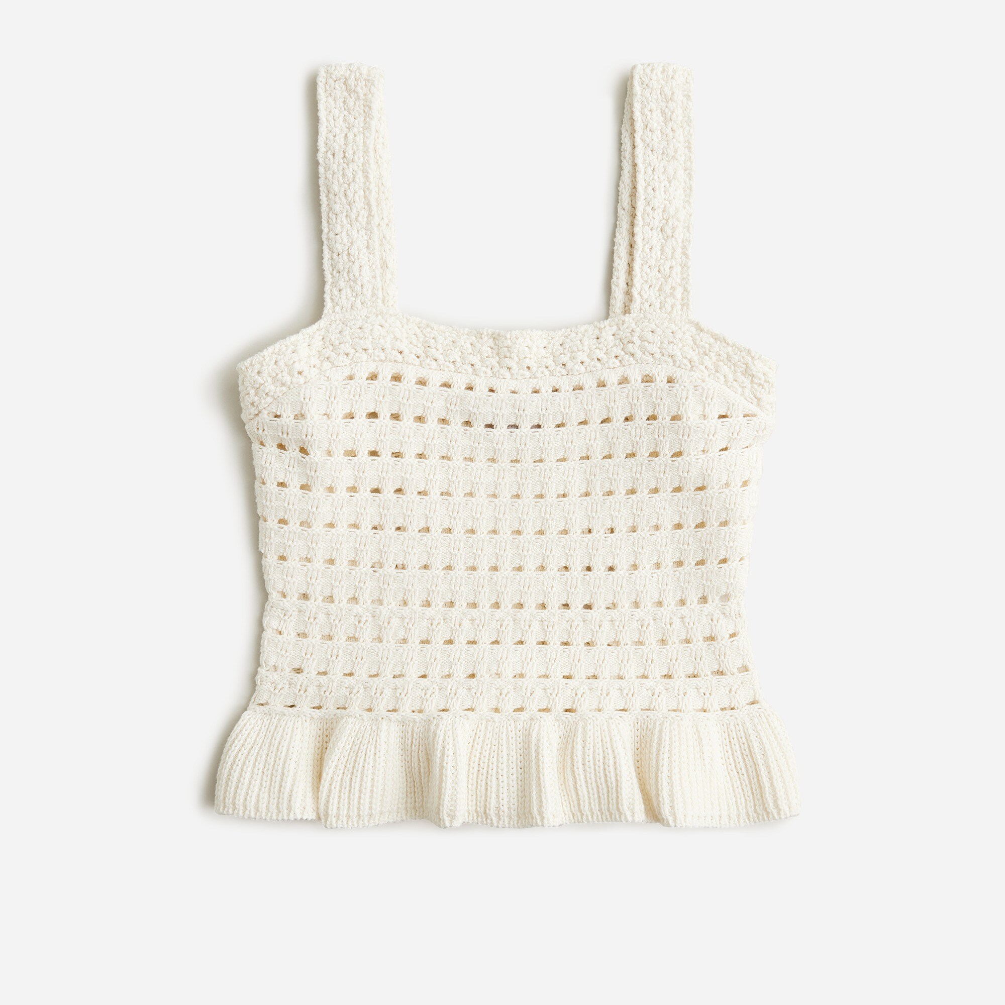 Crochet ruffle sweater-tank