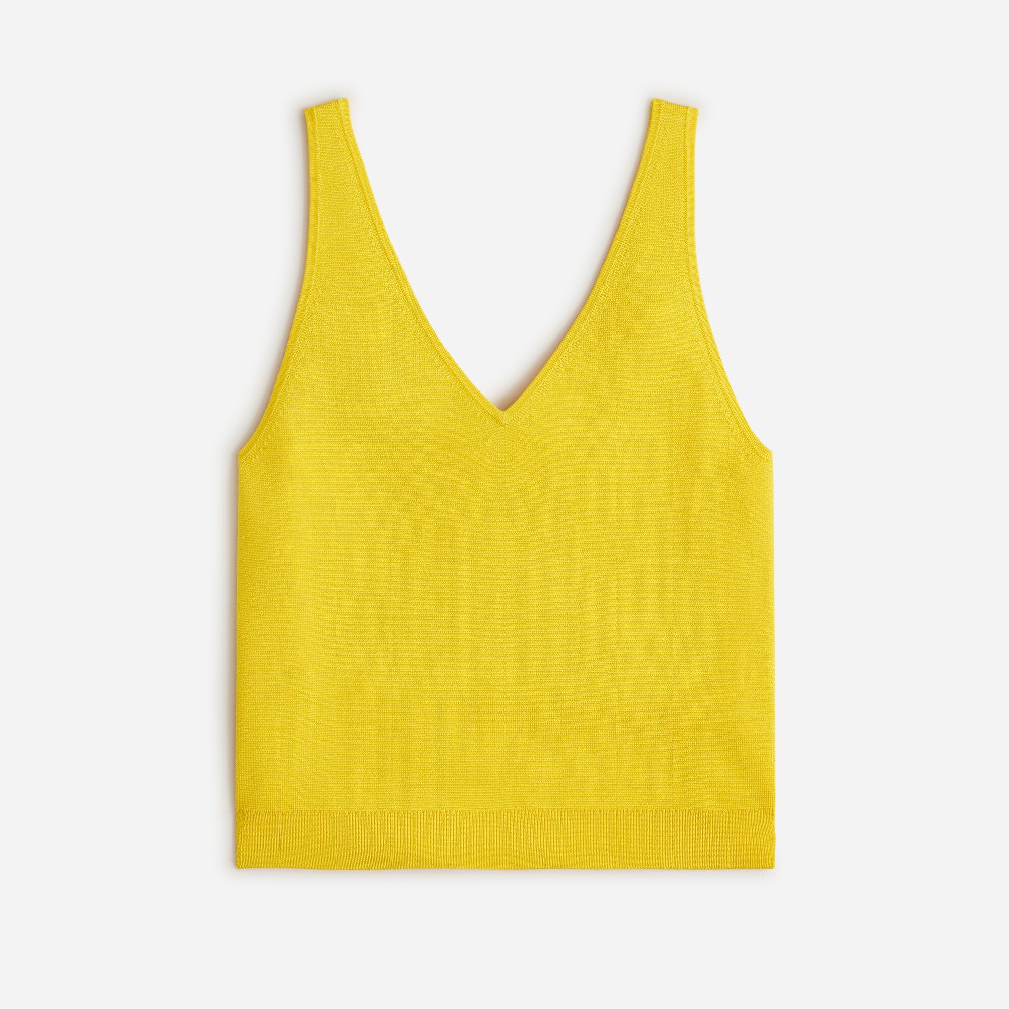 Fitted V-neck sweater-tank in soft rayon blend