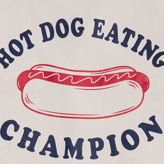 &quot;Hot dog eating champion&quot; graphic tee STONE factory: &quot;hot dog eating champion&quot; graphic tee for men