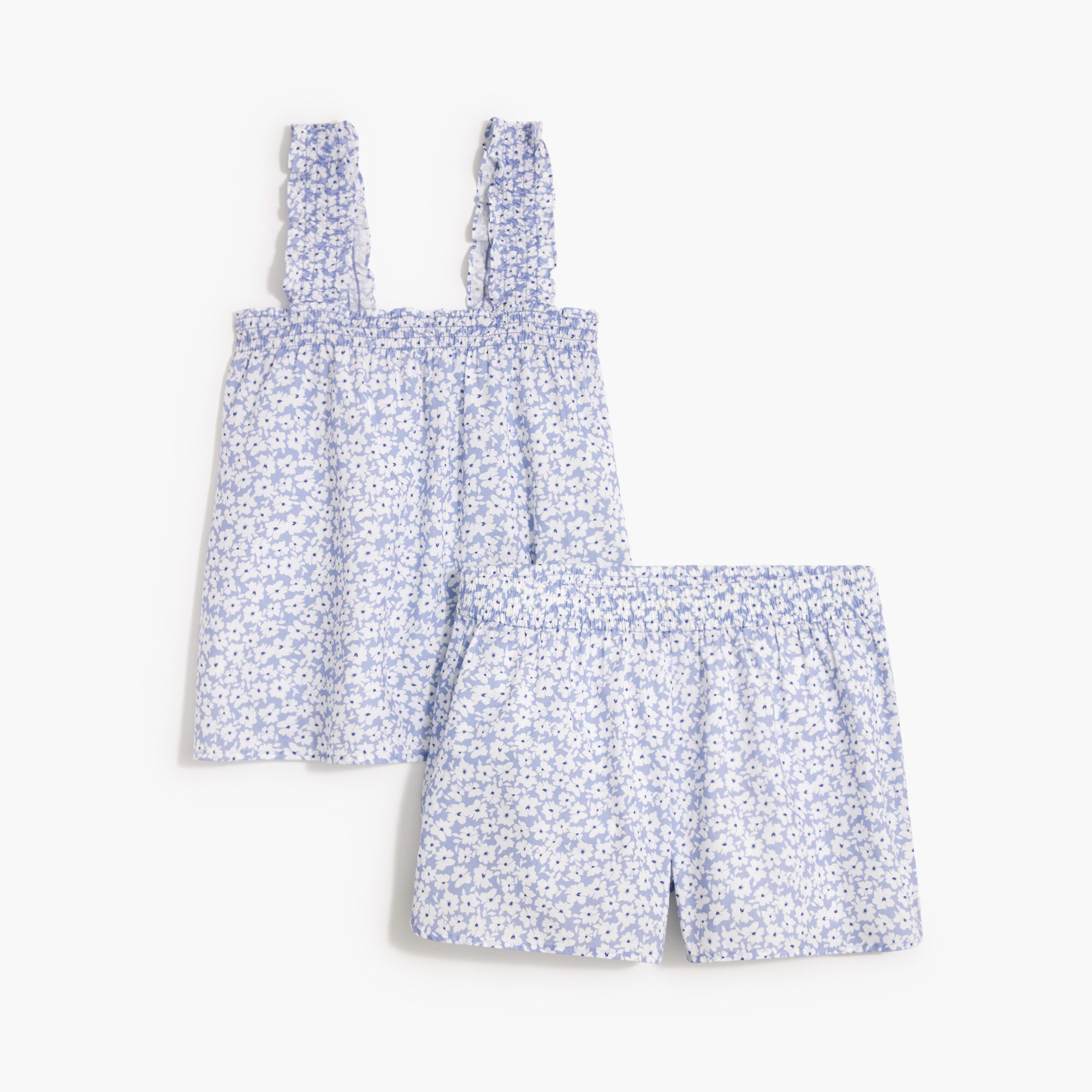 smocked tank pajama set for women