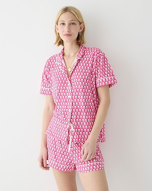 womens Eco dreamiest pajama short set in pink stamp floral