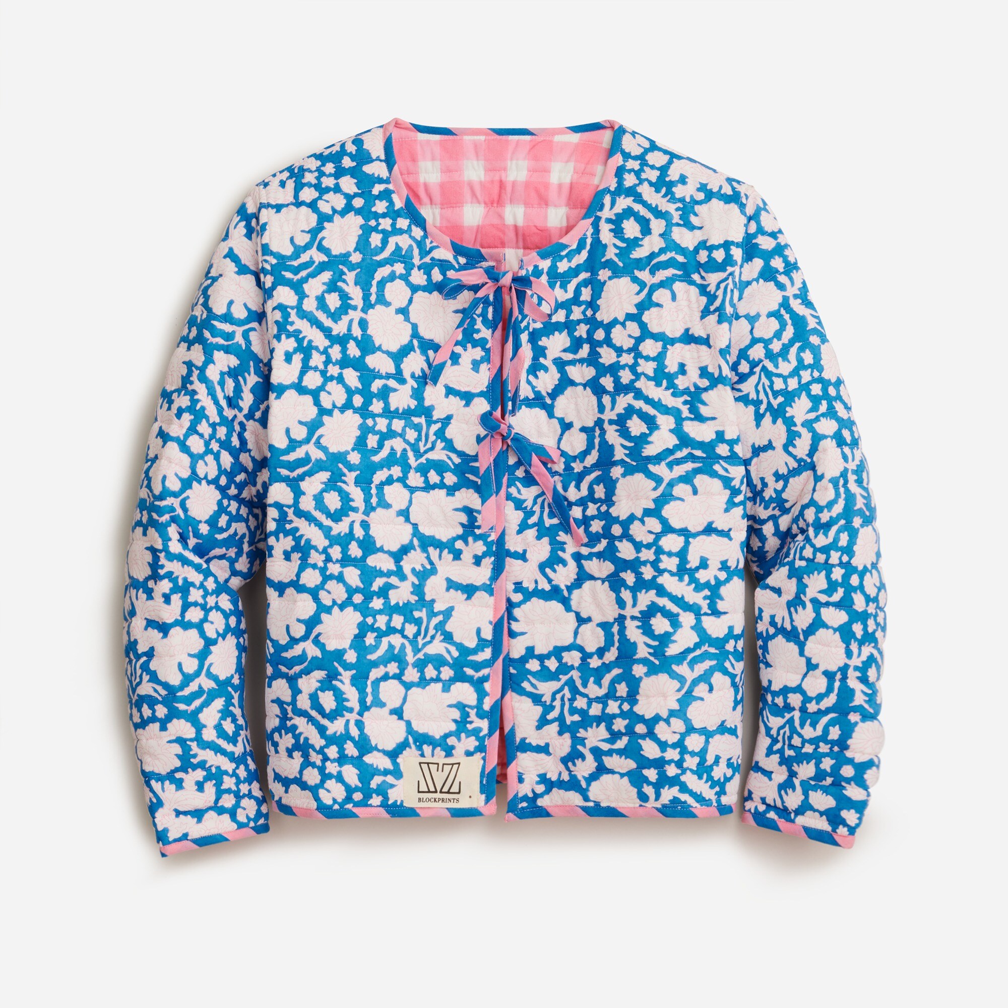 SZ Blockprints™ X J.Crew hand-block-printed reversible quilted jacket