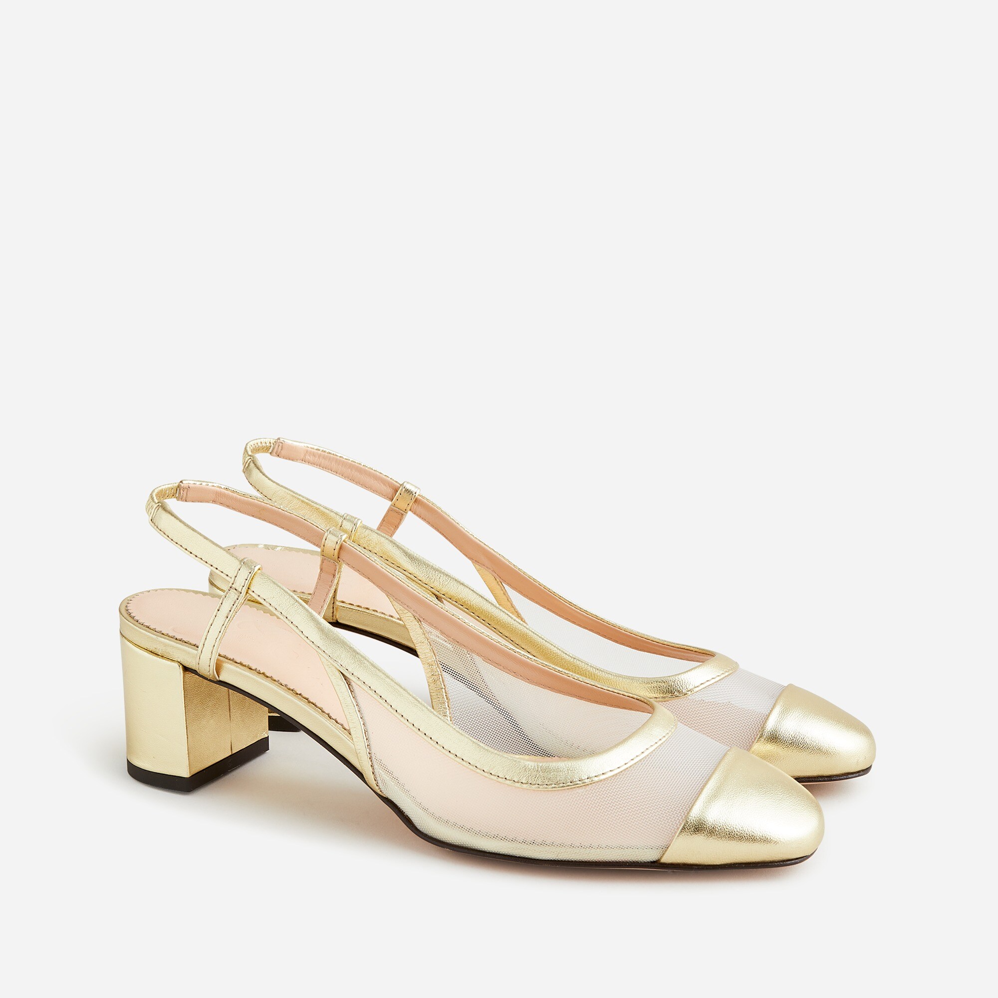 J.Crew Millie Slingback Heels With Metallic Mesh For Women
