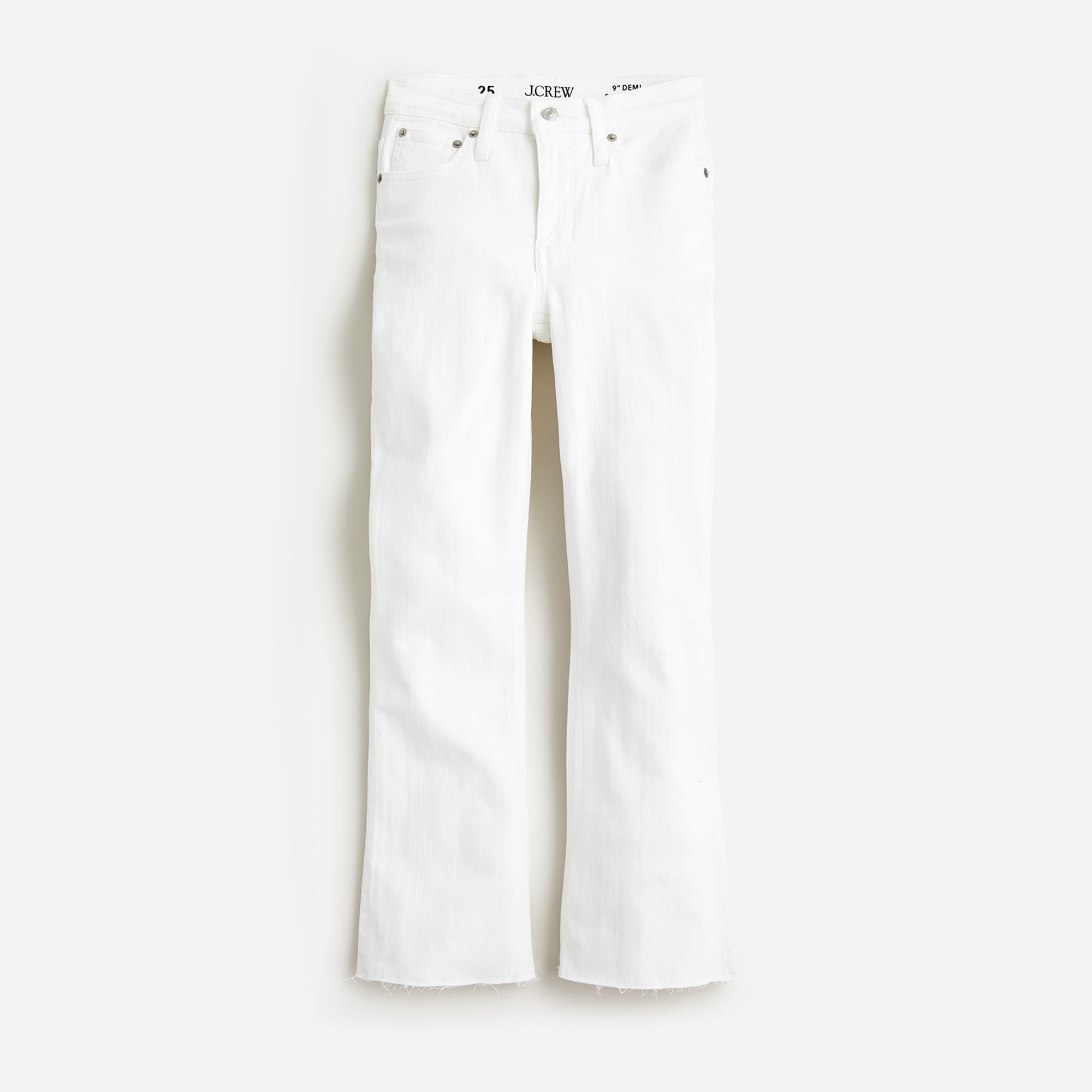 womens 9&quot; demi-boot crop jean in white wash