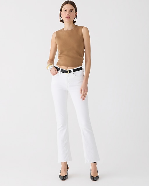  9&quot; demi-boot crop jean in white wash