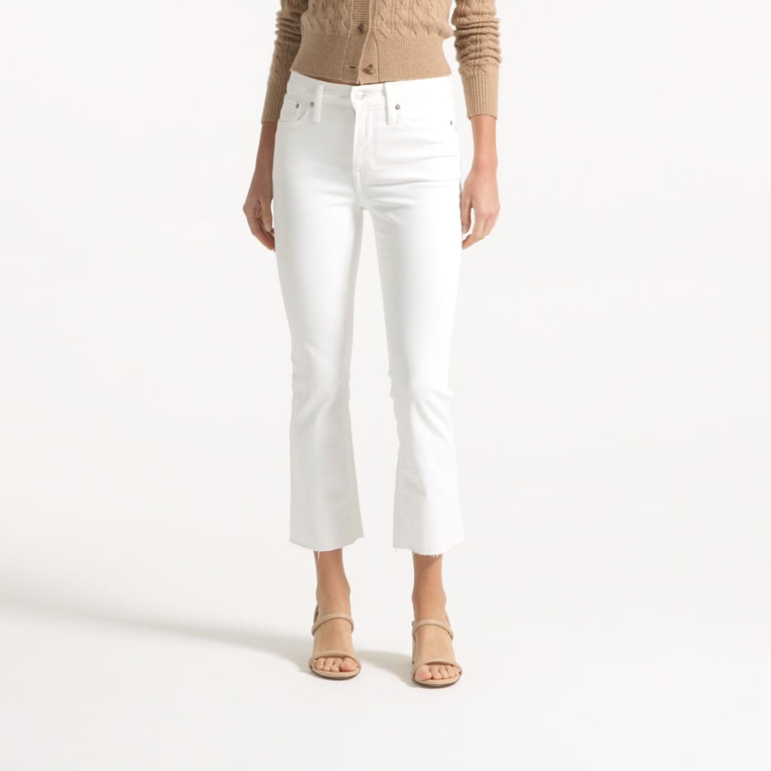 9&quot; demi-boot crop jean in white wash