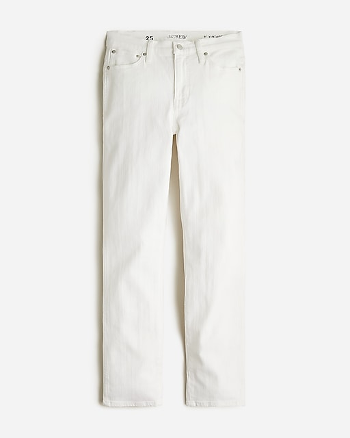 womens Petite 9&quot; vintage slim-straight jean in white wash