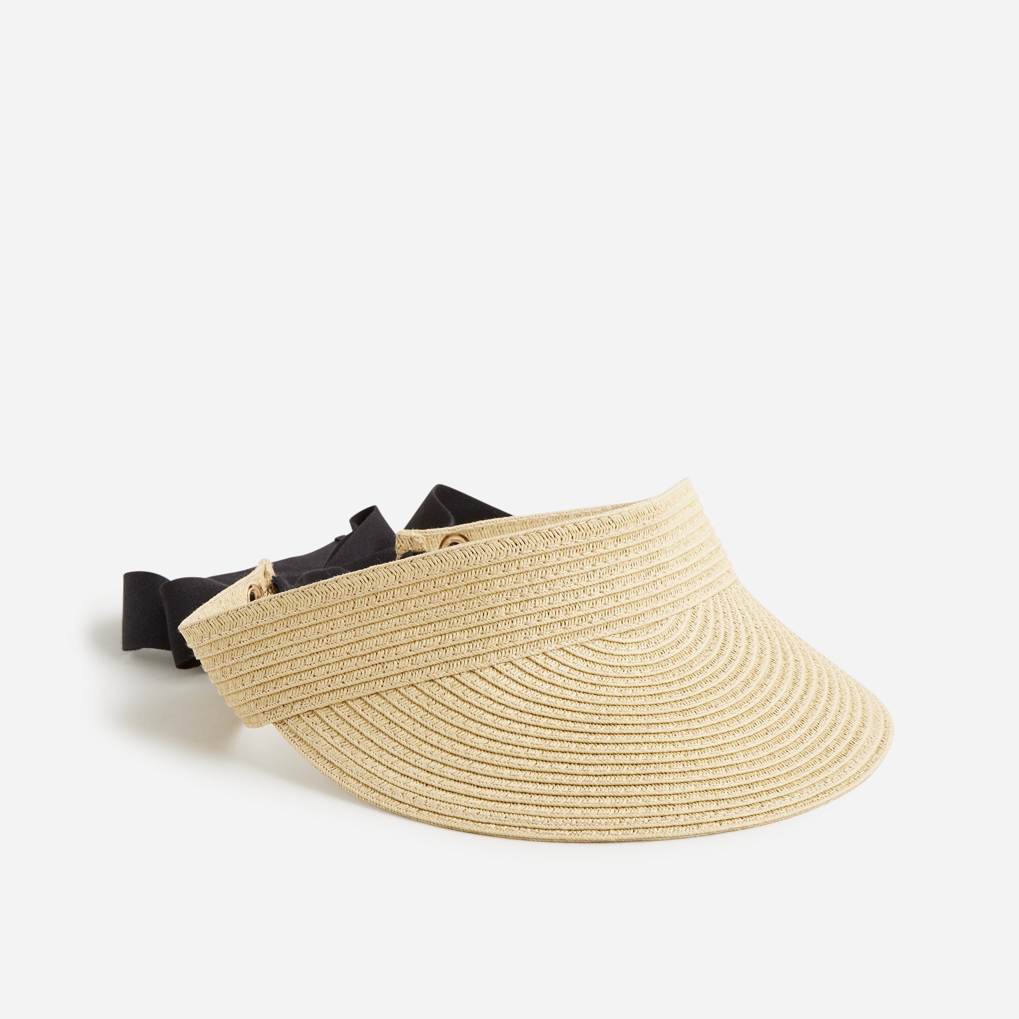 Packable Straw Visor With Ribbon Ties For Women | J.Crew