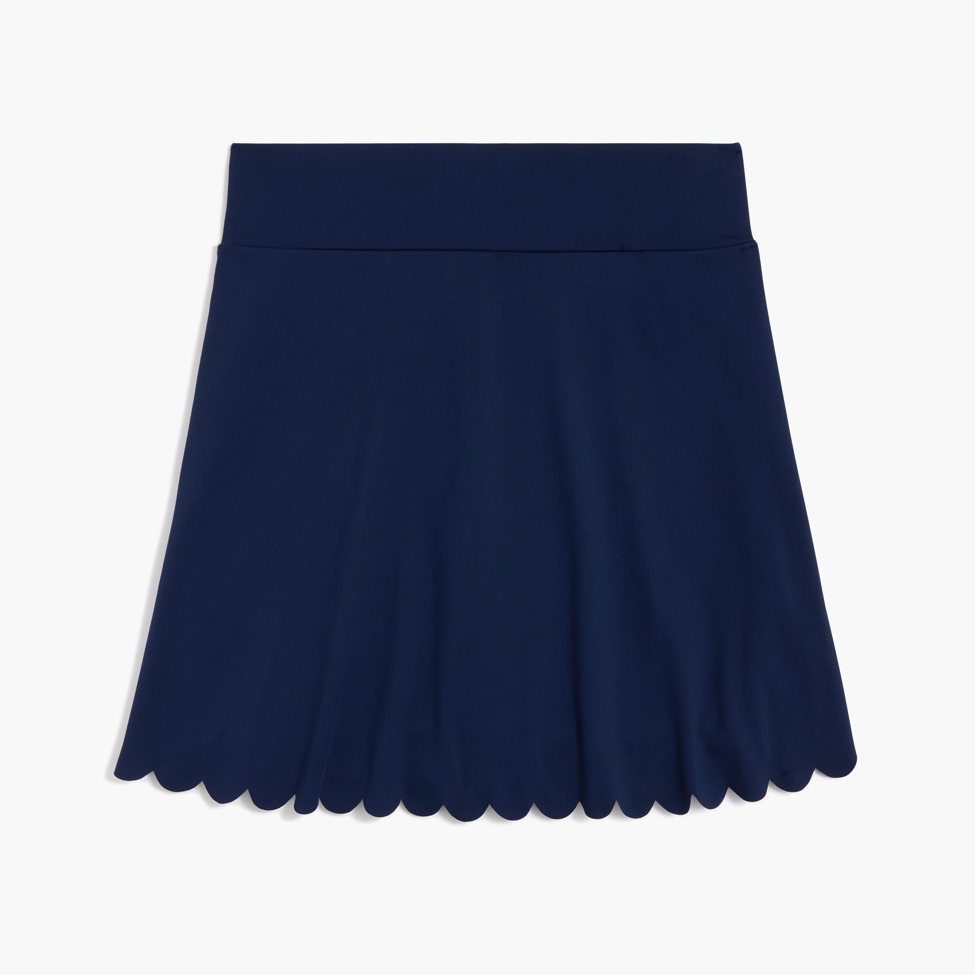 Active skort with scalloped hem