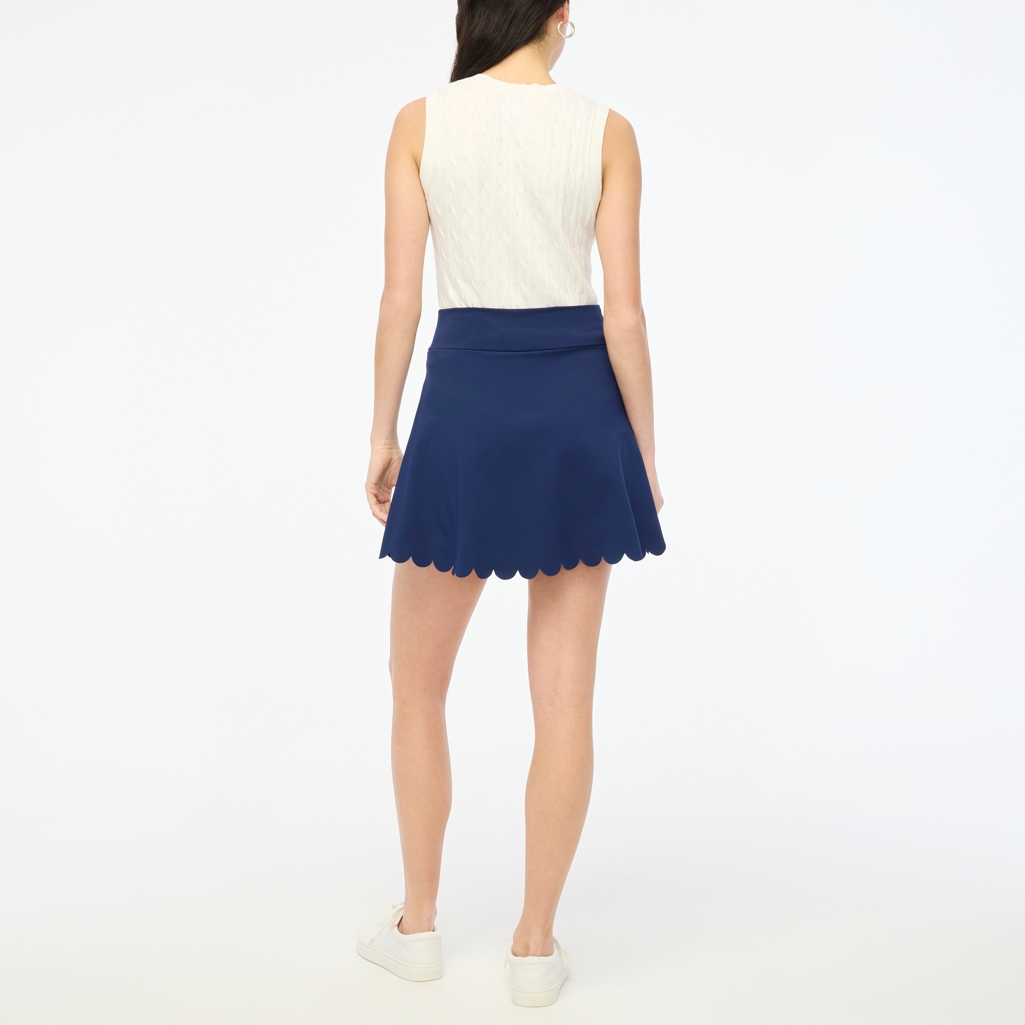 Active skort with scalloped hem